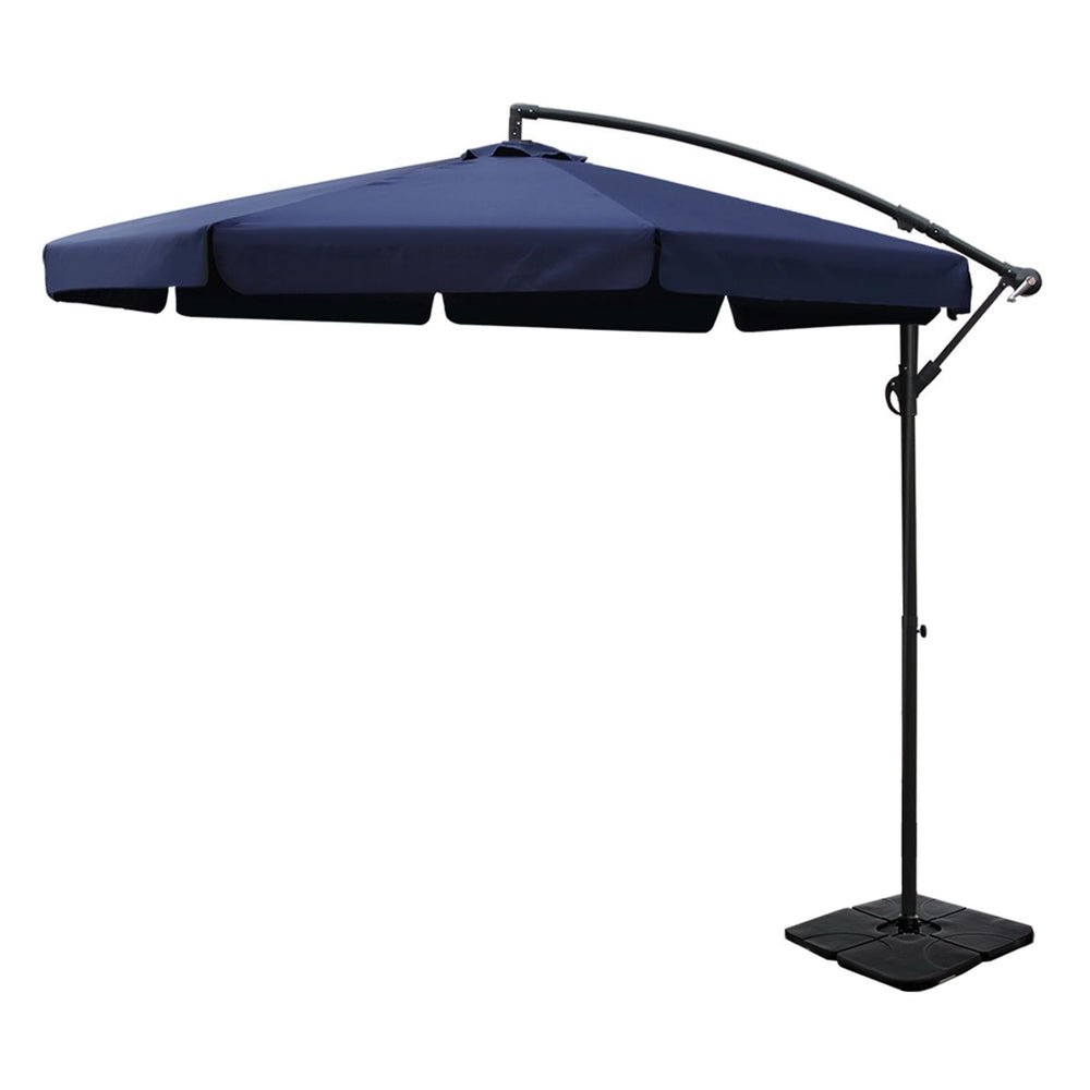 3m Outdoor Umbrella w/Base Cantilever Garden Beach Patio Navy - Home & Garden > Shading - Rivercity House & Home Co. (ABN 18 642 972 209) - Affordable Modern Furniture Australia