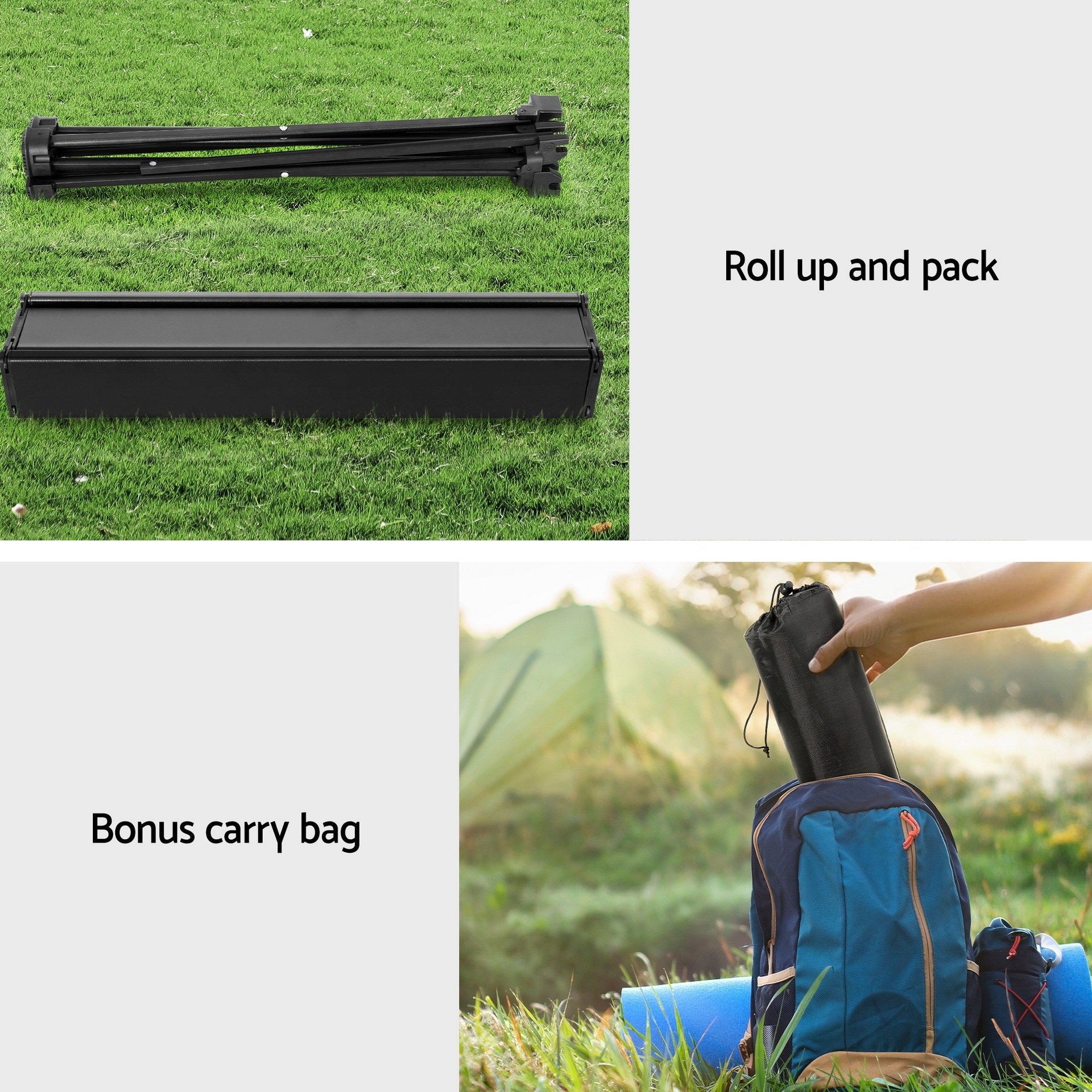 3pc Camping Table Chair Set Outdoor Folding Aluminium Portable Picnic - Outdoor Recreation > Camping > Camp Furniture - Rivercity House & Home Co. (ABN 18 642 972 209) - Affordable Modern Furniture Australia