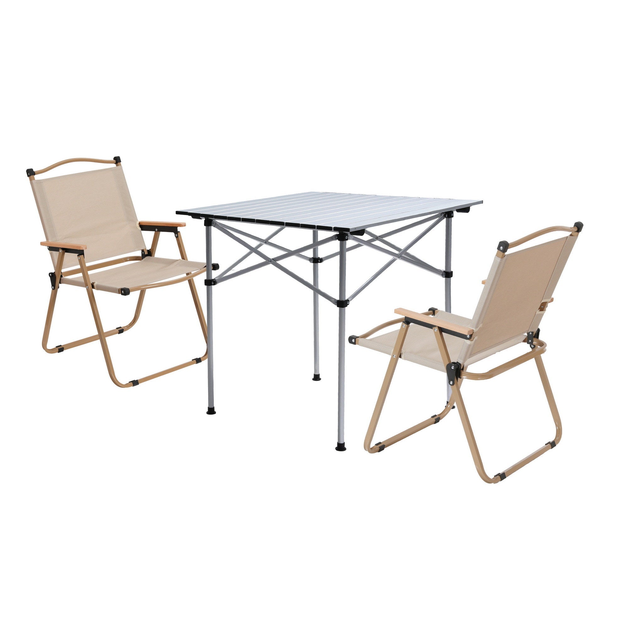 3pc Camping Table Chair Set Outdoor Folding Aluminium Portable Picnic - Outdoor Recreation > Camping > Camp Furniture - Rivercity House & Home Co. (ABN 18 642 972 209) - Affordable Modern Furniture Australia