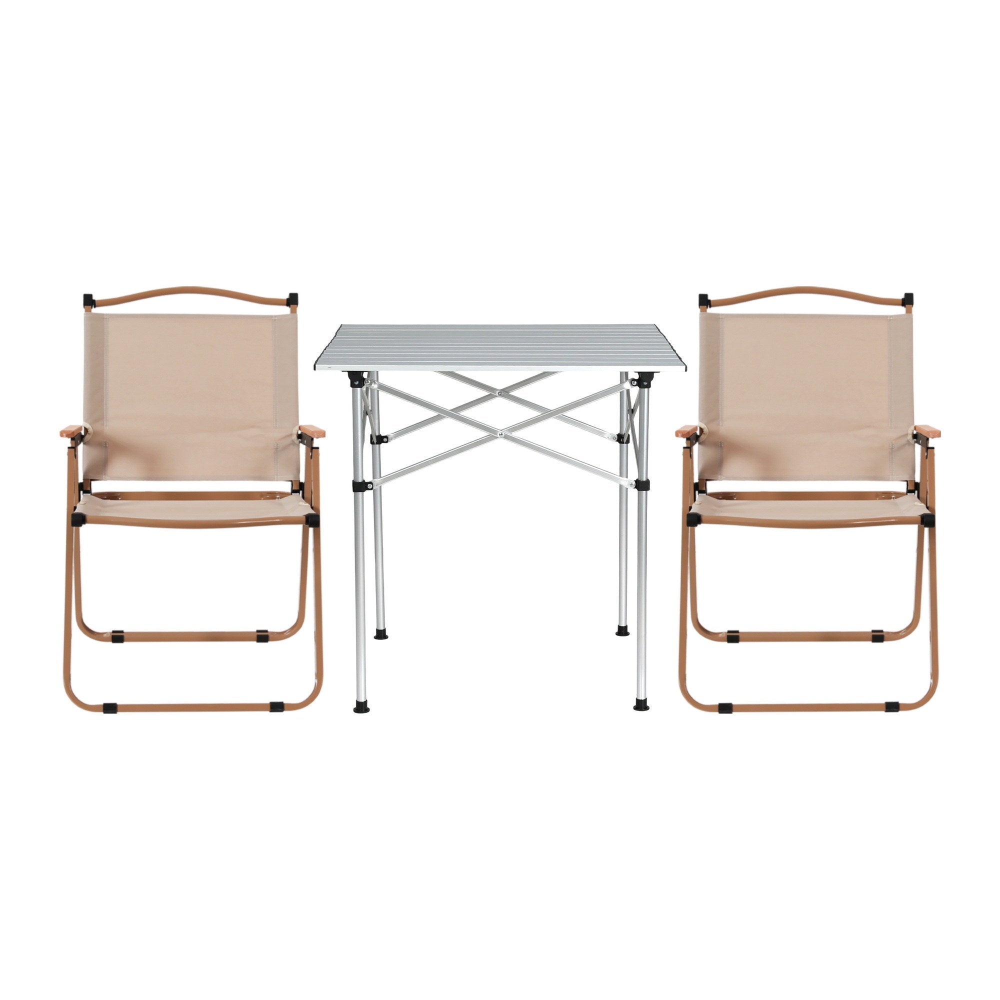 3pc Camping Table Chair Set Outdoor Folding Aluminium Portable Picnic - Outdoor Recreation > Camping > Camp Furniture - Rivercity House & Home Co. (ABN 18 642 972 209) - Affordable Modern Furniture Australia