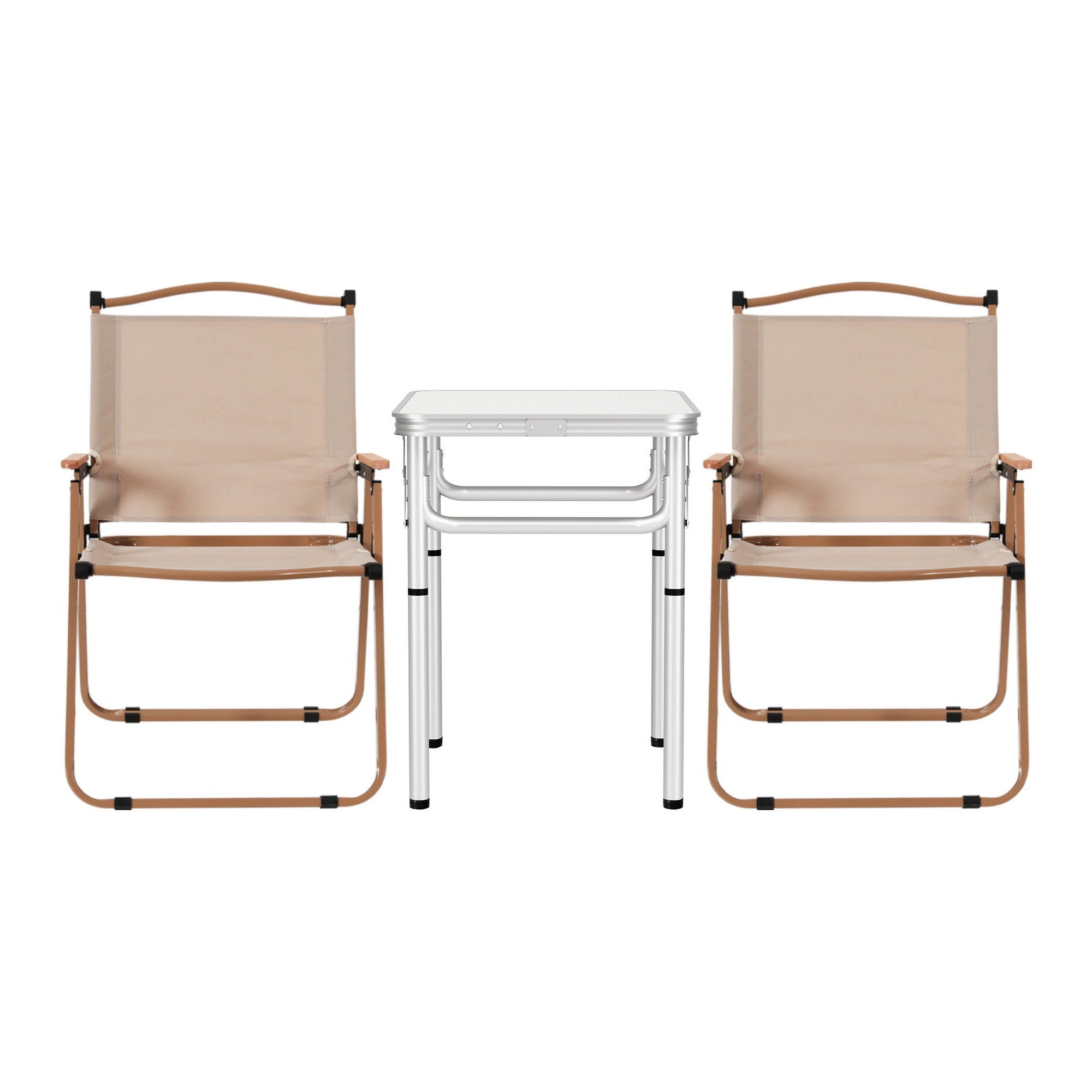 3pc Camping Table Chair Set Outdoor Folding Aluminium Portable Picnic - Outdoor Recreation > Camping > Camp Furniture - Rivercity House & Home Co. (ABN 18 642 972 209) - Affordable Modern Furniture Australia