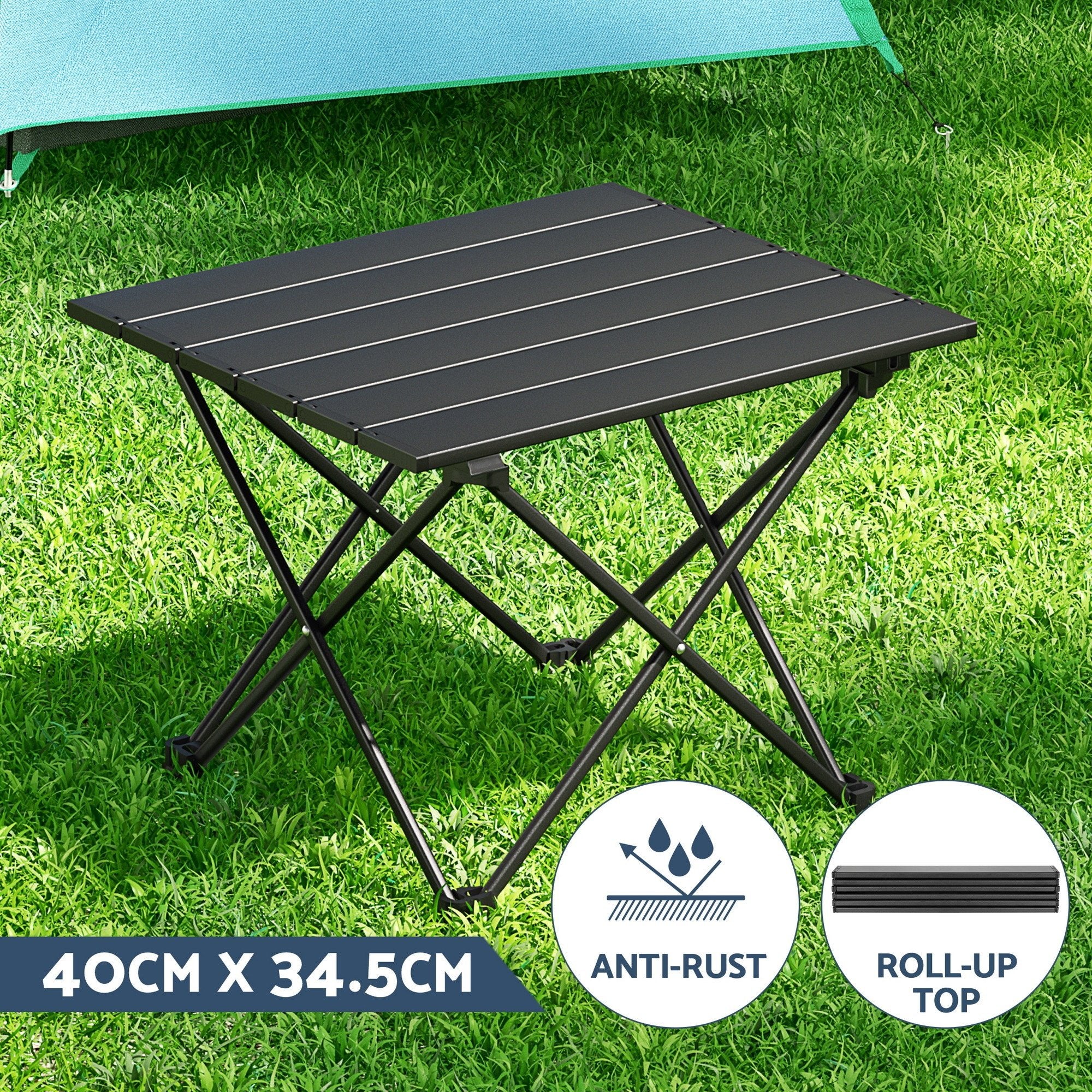 3pc Camping Table Chair Set Outdoor Folding Aluminium Portable Picnic - Outdoor Recreation > Camping > Camp Furniture - Rivercity House & Home Co. (ABN 18 642 972 209) - Affordable Modern Furniture Australia