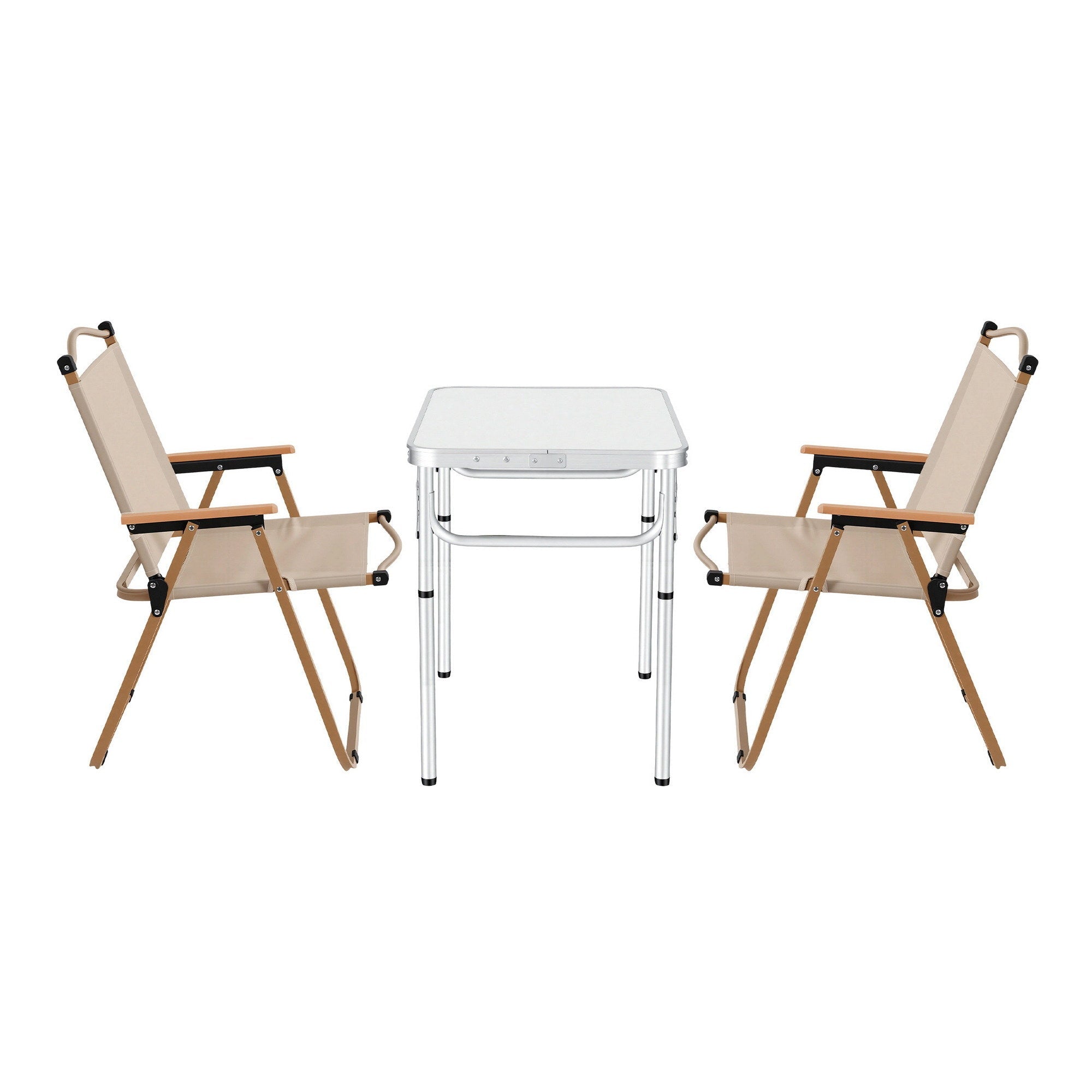 3pc Camping Table Chair Set Outdoor Folding Aluminium Portable Picnic - Outdoor Recreation > Camping > Camp Furniture - Rivercity House & Home Co. (ABN 18 642 972 209) - Affordable Modern Furniture Australia