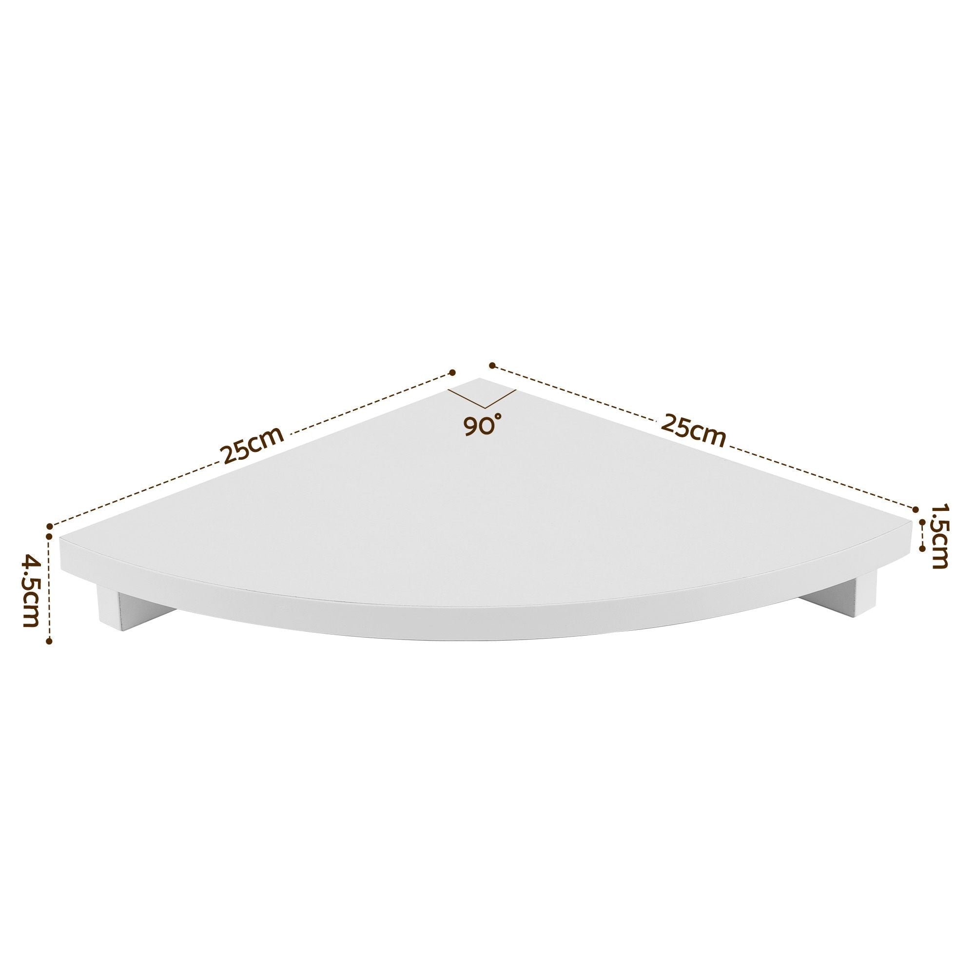 3pc Corner Floating Wall Shelf Wall Mounted Display Rack Round Edge White - Furniture > Living Room > Bookcases & Shelves - Rivercity House & Home Co. (ABN 18 642 972 209) - Affordable Modern Furniture Australia