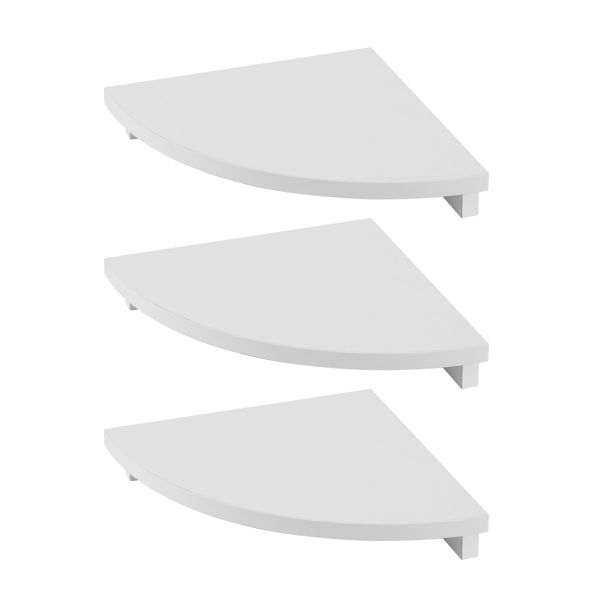 3pc Corner Floating Wall Shelf Wall Mounted Display Rack Round Edge White - Furniture > Living Room > Bookcases & Shelves - Rivercity House & Home Co. (ABN 18 642 972 209) - Affordable Modern Furniture Australia
