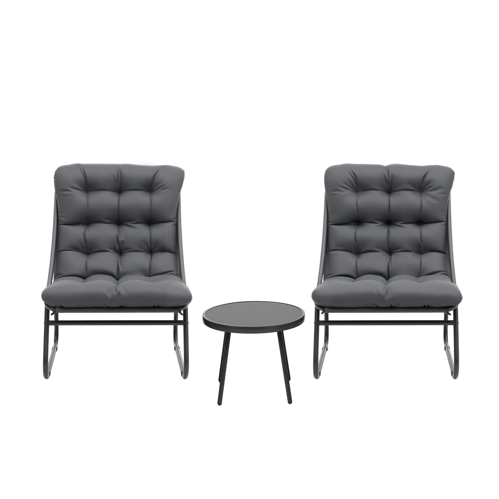 3PC Outdoor Bistro Set Patio Furniture Table and Chairs Steel Dining Chair - Furniture > Outdoor > Outdoor Dining Sets - Rivercity House & Home Co. (ABN 18 642 972 209) - Affordable Modern Furniture Australia