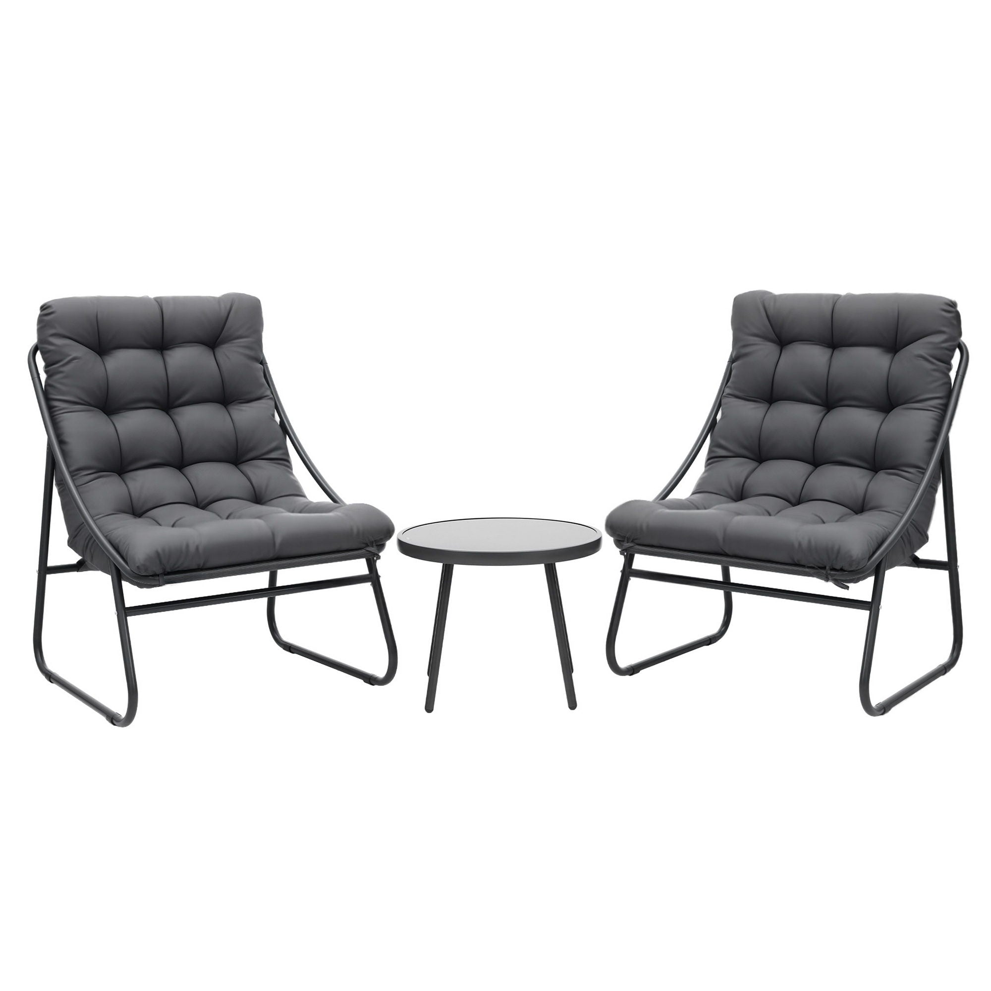 3PC Outdoor Bistro Set Patio Furniture Table and Chairs Steel Dining Chair - Furniture > Outdoor > Outdoor Dining Sets - Rivercity House & Home Co. (ABN 18 642 972 209) - Affordable Modern Furniture Australia
