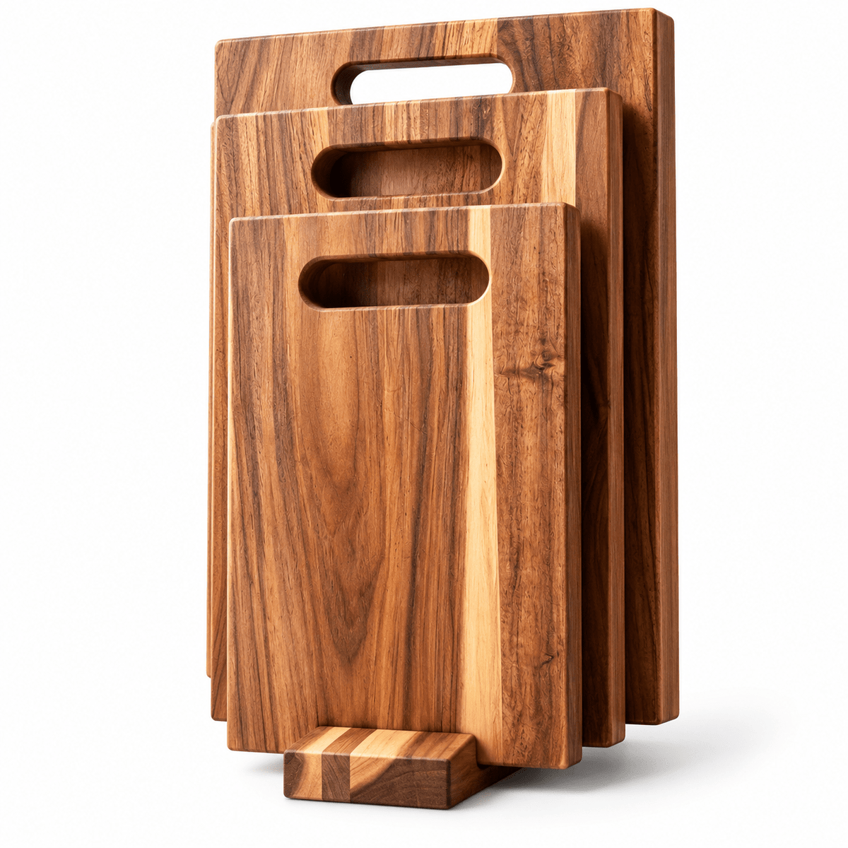 3Pcs Acacia Wood Cutting Board Set with Storage Stand for Kitchen Food Preparation - Home & Garden > Kitchenware > Kitchen Utensils - Rivercity House & Home Co. (ABN 18 642 972 209) - Affordable Modern Furniture Australia