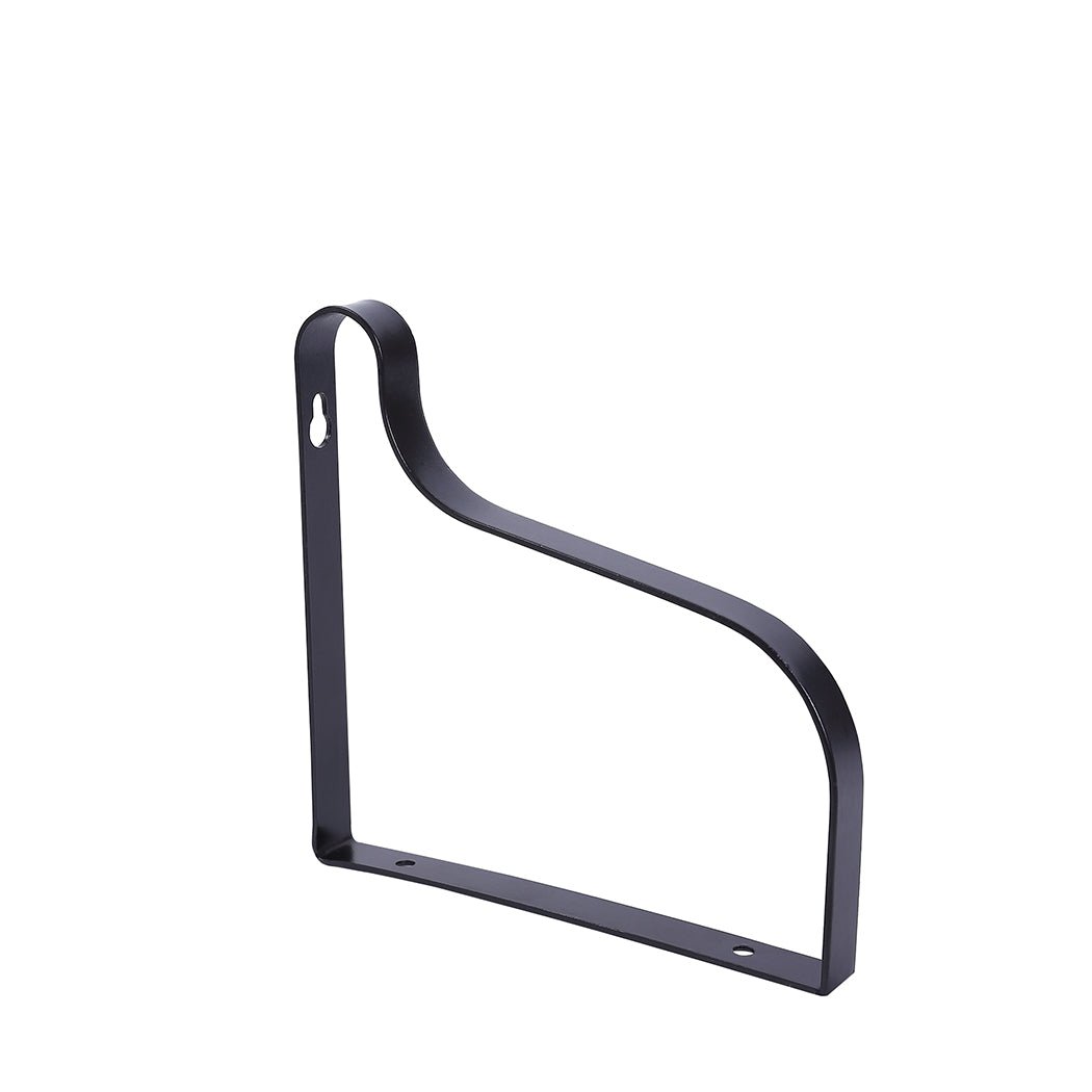 3PCS Floating Shelf Brackets with Metal Backrest - Natural Wood - Rivercity House & Home Co. (ABN 18 642 972 209) - Affordable Modern Furniture Australia