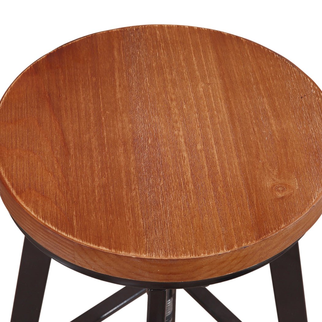 3pcs Industrial Bar Table and Bar Stools Set - Natural Wood - Rivercity House & Home Co. (ABN 18 642 972 209) - Affordable Modern Furniture Australia