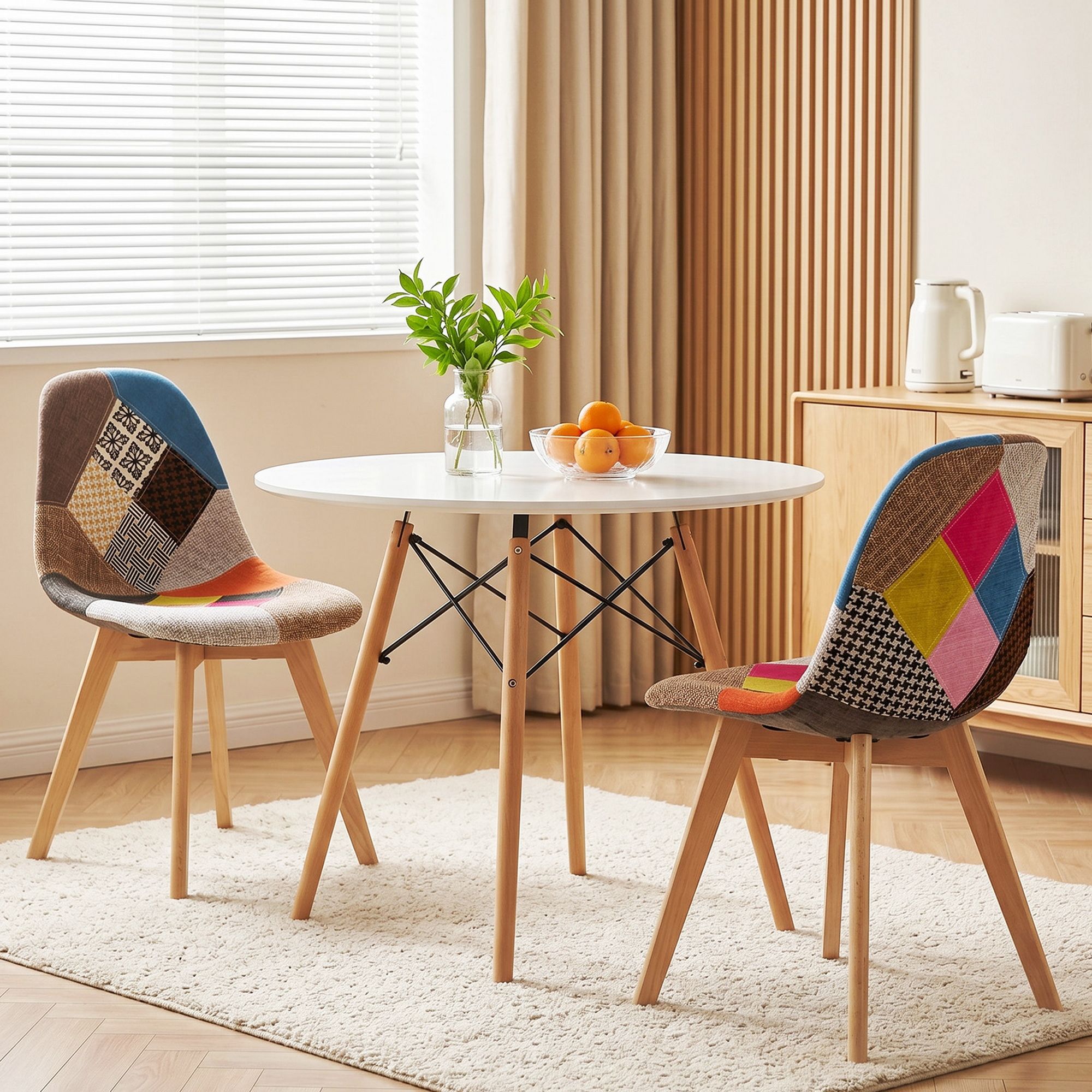 3PCS Round 2 Seater Dining Table and Chairs Set 90cm - White - Furniture > Dining > Dining Set - Rivercity House & Home Co. (ABN 18 642 972 209) - Affordable Modern Furniture Australia