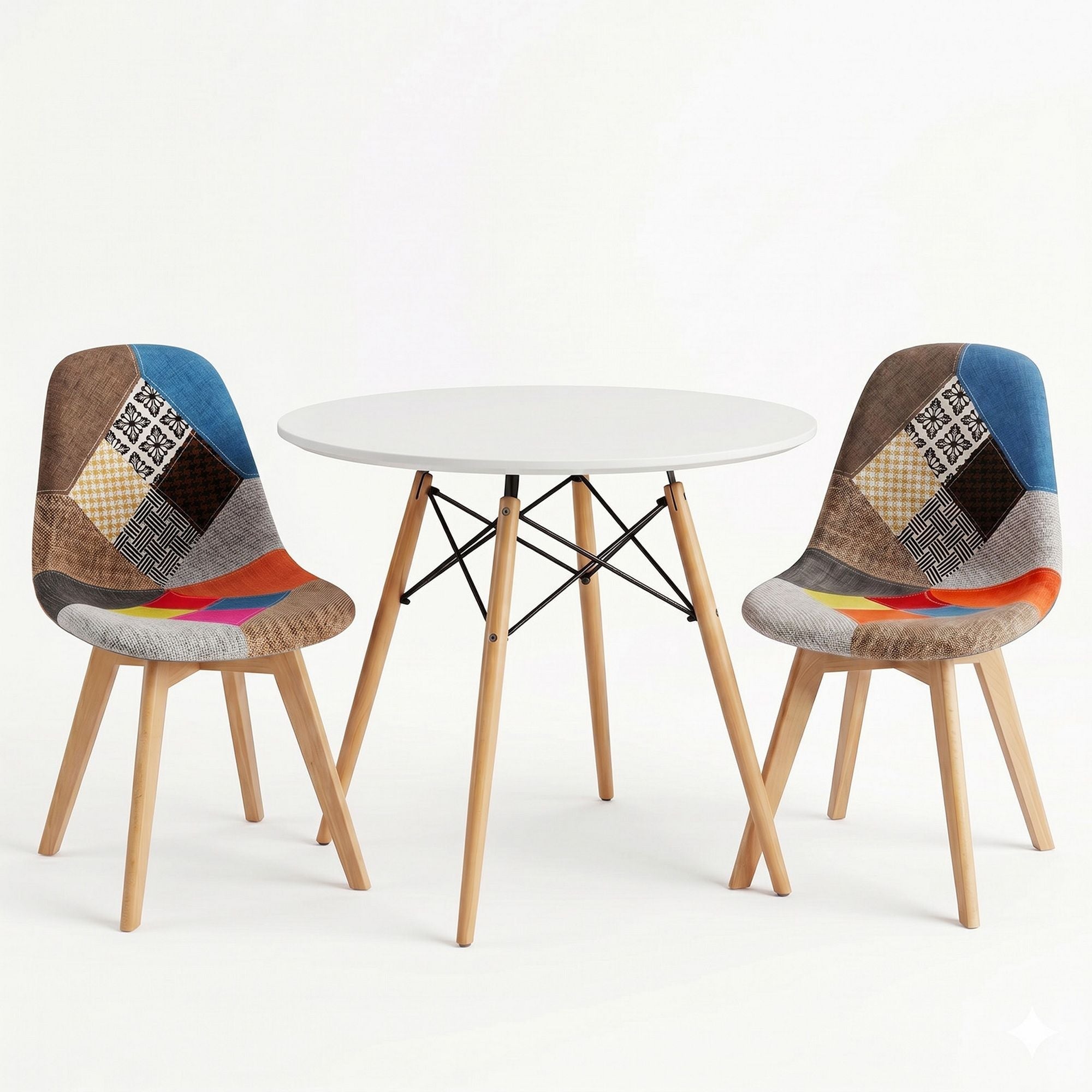 3PCS Round 2 Seater Dining Table and Chairs Set 90cm - White - Furniture > Dining > Dining Set - Rivercity House & Home Co. (ABN 18 642 972 209) - Affordable Modern Furniture Australia