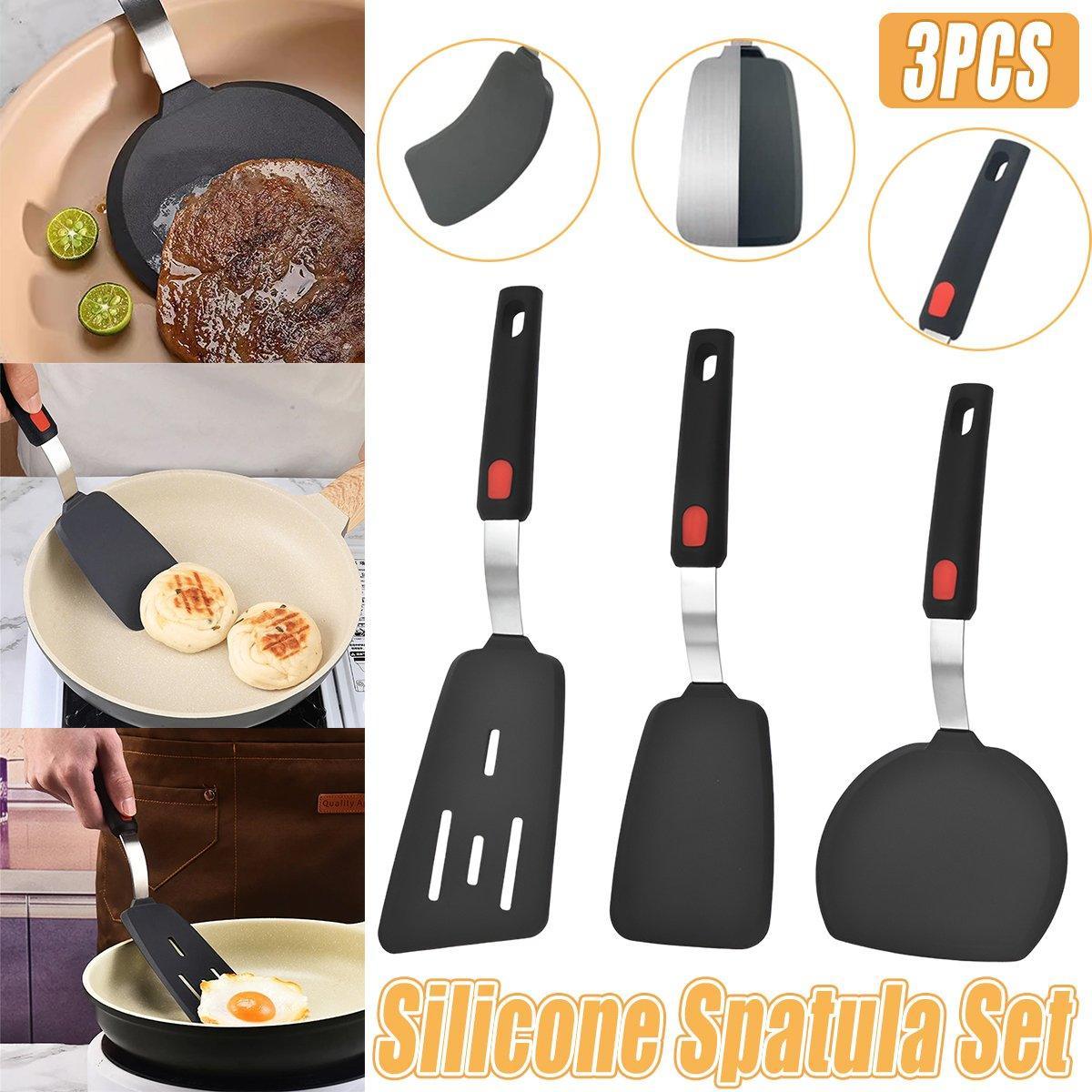 3PCS Silicone Spatula Kitchenware Silicone Cooking Spatula Kitchen Tool Set - Home & Garden > Kitchenware > Kitchen Utensils - Rivercity House & Home Co. (ABN 18 642 972 209) - Affordable Modern Furniture Australia