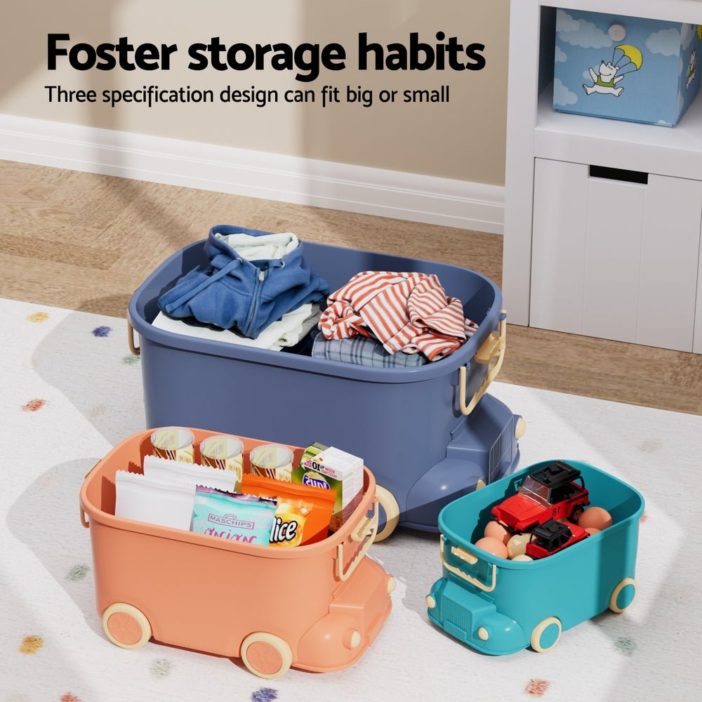 3PCS Toy Storage Box Cute Car Toy Container Kids Toys Organiser Snack Boxes - Baby & Kids > Kid's Furniture - Rivercity House & Home Co. (ABN 18 642 972 209) - Affordable Modern Furniture Australia