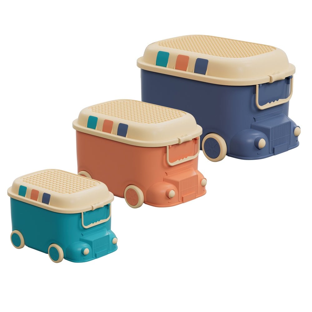 3PCS Toy Storage Box Cute Car Toy Container Kids Toys Organiser Snack Boxes - Baby & Kids > Kid's Furniture - Rivercity House & Home Co. (ABN 18 642 972 209) - Affordable Modern Furniture Australia