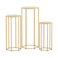 3-Piece Hexagon Wedding Backdrop Pedestal Stand Set - Gold