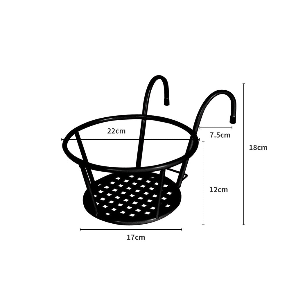 3x Hanging Plant Stand Pot Holders Steel Frame - Black - Rivercity House & Home Co. (ABN 18 642 972 209) - Affordable Modern Furniture Australia