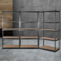 3x1.8M 5-Shelf Steel Warehouse Storage Rack with Adjustable Shelves - Grey