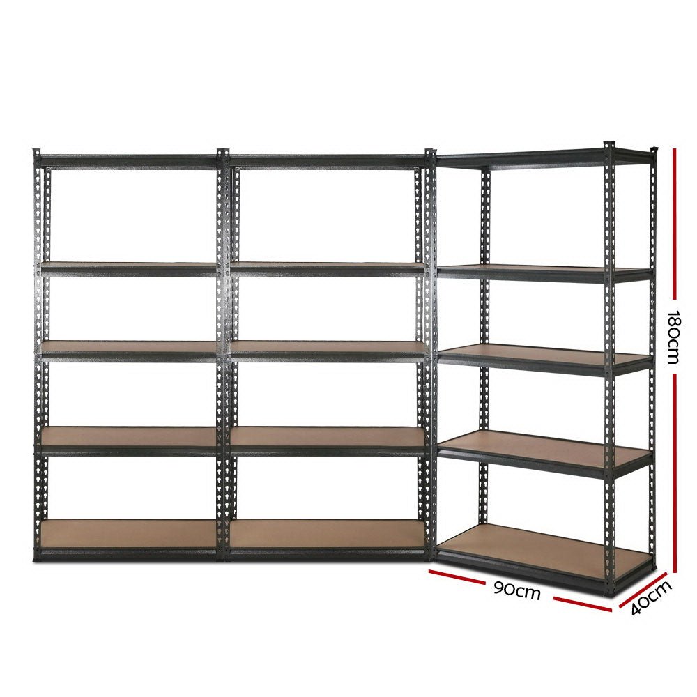3x1.8M 5 - Shelves Steel Warehouse Shelving Racking Garage Storage Rack Grey - Tools > Tools Storage > Wall Storage Racks - Rivercity House & Home Co. (ABN 18 642 972 209) - Affordable Modern Furniture Australia