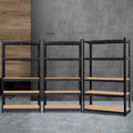 3x1.8M Garage Pallet Racking Storage Shelf with Adjustable Beams - Black