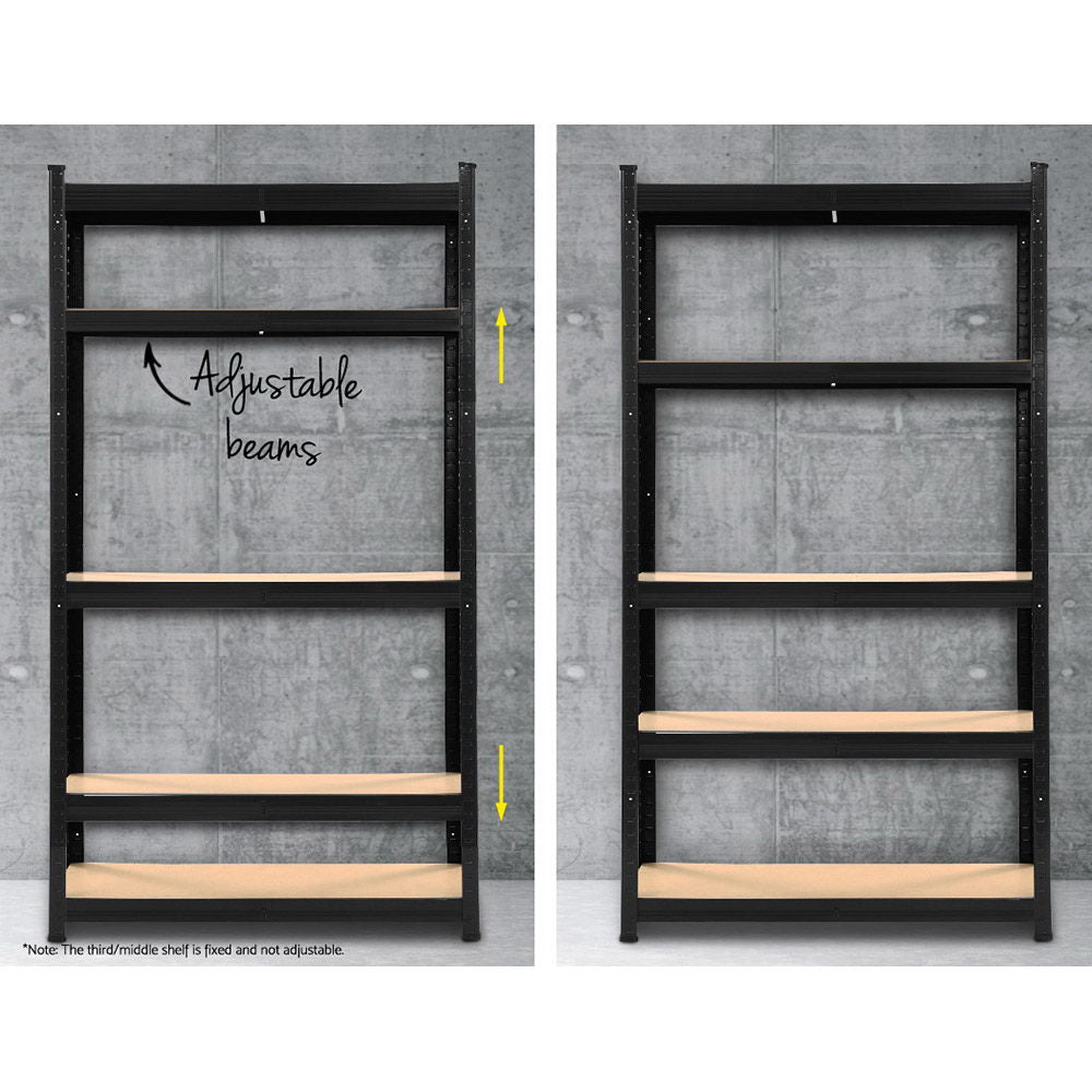 3x1.8M Garage Shelving Warehouse Rack Pallet Racking Storage Shelf Black - Tools > Tools Storage > Wall Storage Racks - Rivercity House & Home Co. (ABN 18 642 972 209) - Affordable Modern Furniture Australia