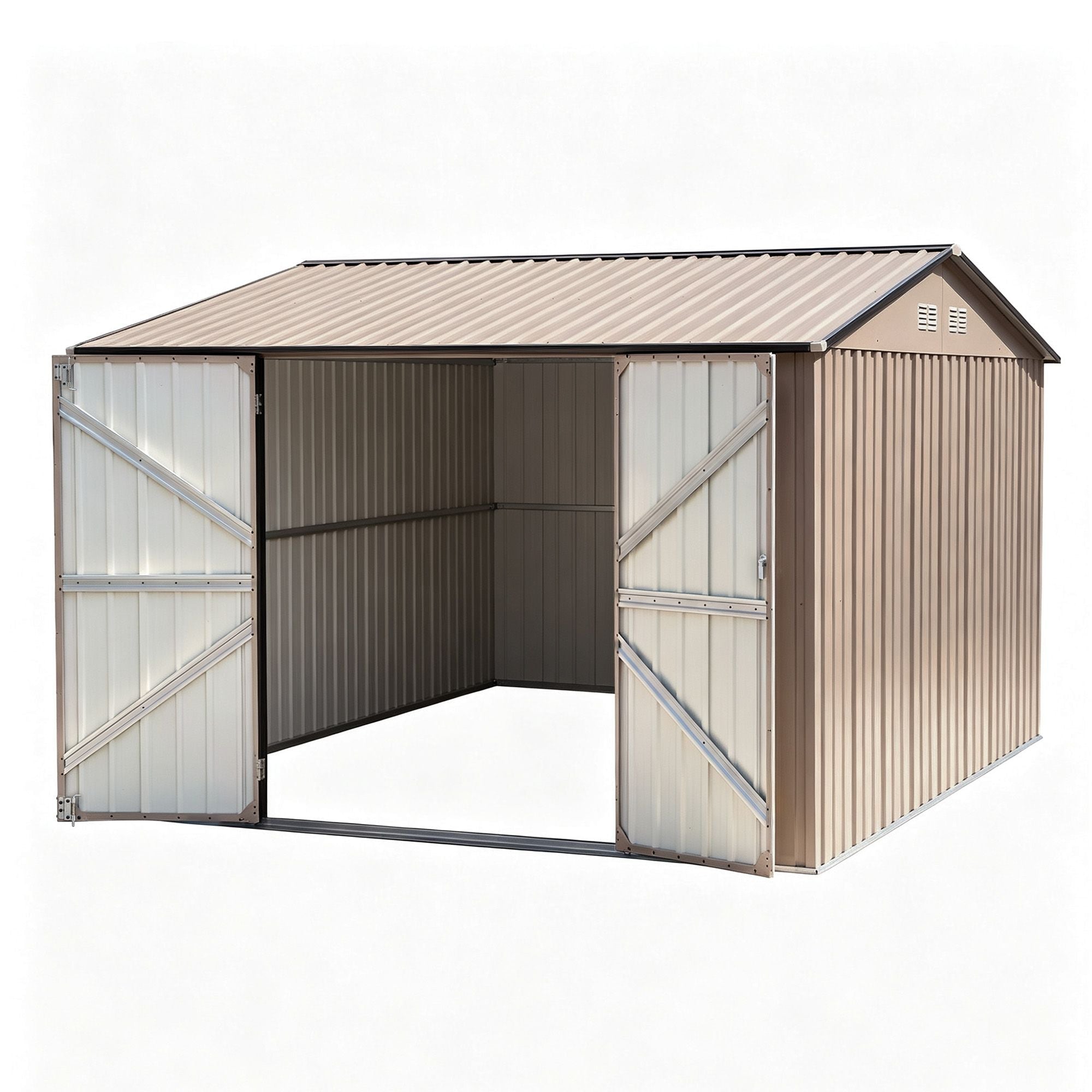 3x3m Outdoor Garden Tool Storage Shed with Lockable Doors - Brown - Home & Garden > Storage > Sheds - Rivercity House & Home Co. (ABN 18 642 972 209) - Affordable Modern Furniture Australia