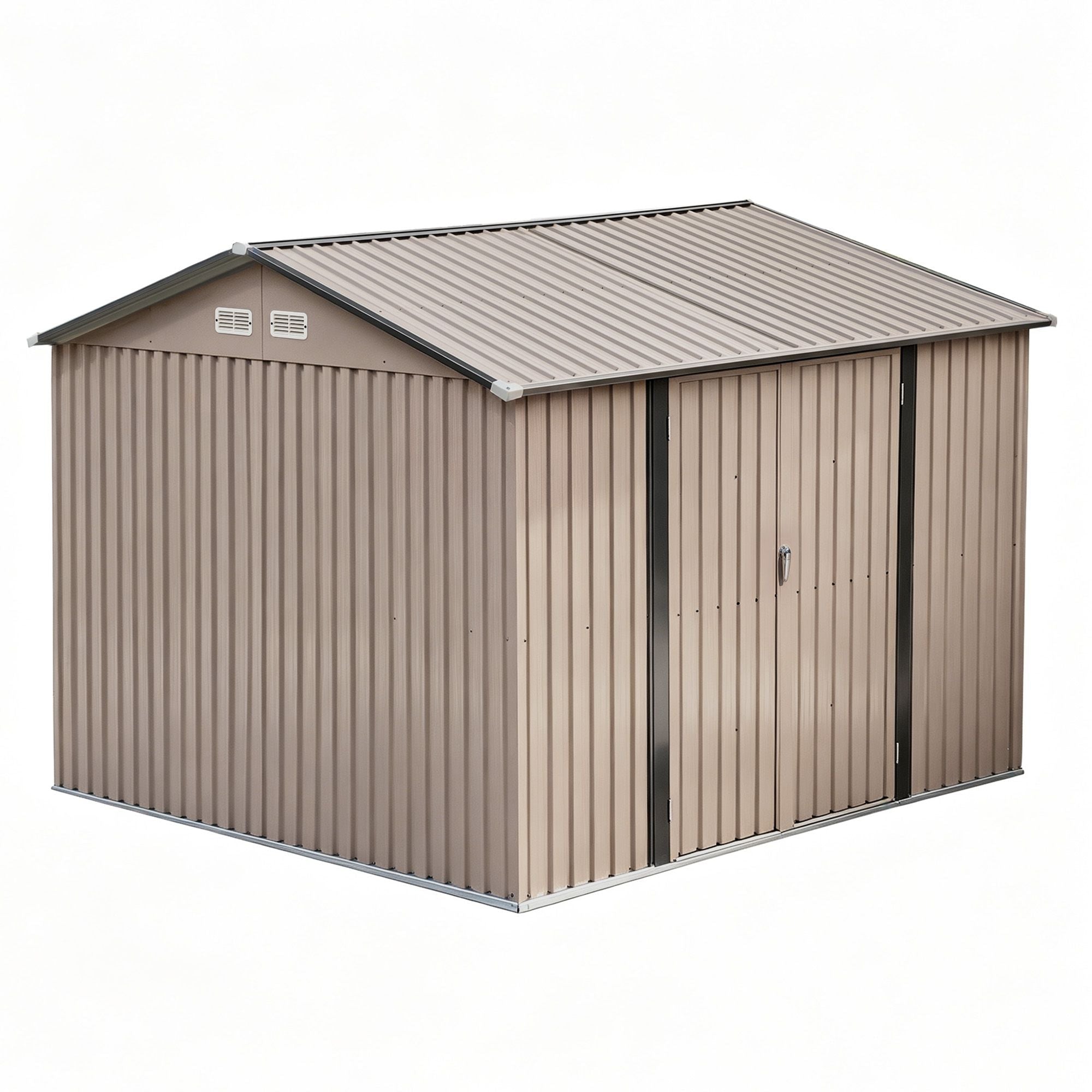 3x3m Outdoor Garden Tool Storage Shed with Lockable Doors - Brown - Home & Garden > Storage > Sheds - Rivercity House & Home Co. (ABN 18 642 972 209) - Affordable Modern Furniture Australia