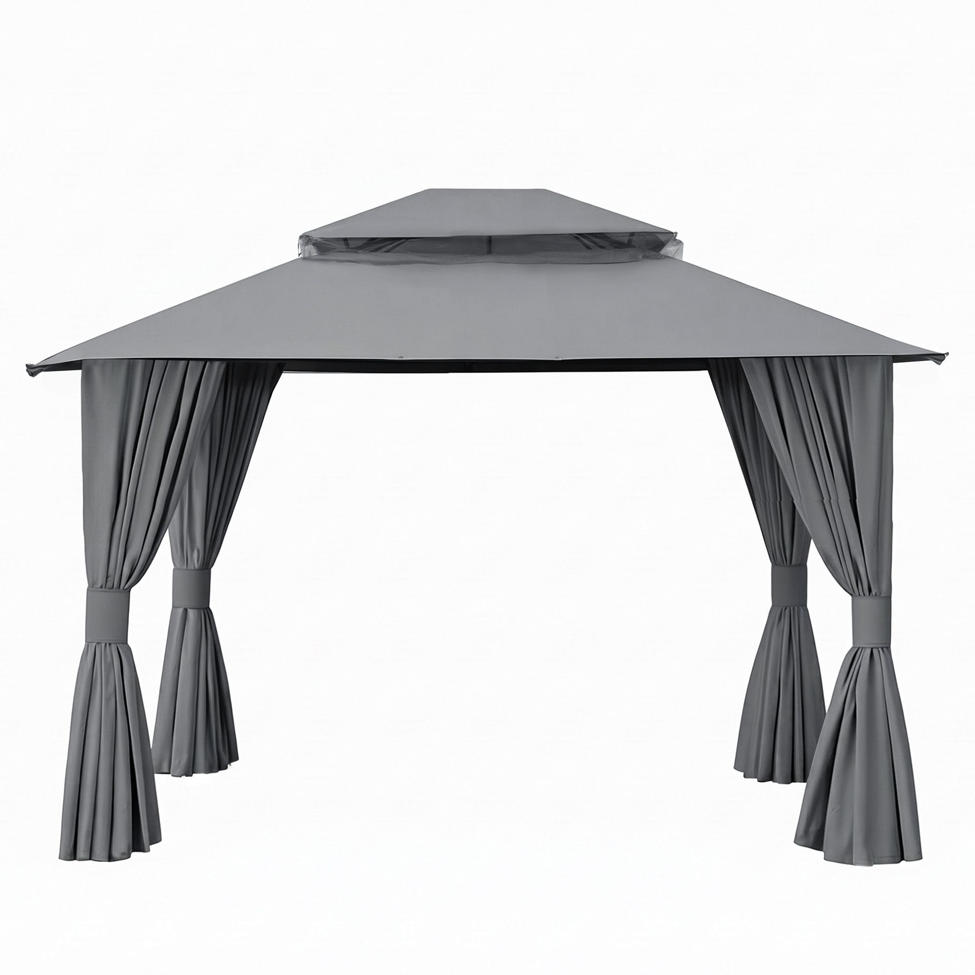 3x3m Outdoor Steel Frame Gazebo Canopy with Curtains and Mosquito Netting - Grey - Home & Garden > Shading > Canopies & Gazebos - Rivercity House & Home Co. (ABN 18 642 972 209) - Affordable Modern Furniture Australia