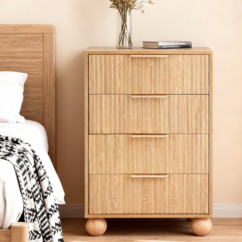 4 Chest of Drawers Dresser Tallboy Pine - Furniture > Bedroom > Dressers - Rivercity House & Home Co. (ABN 18 642 972 209) - Affordable Modern Furniture Australia