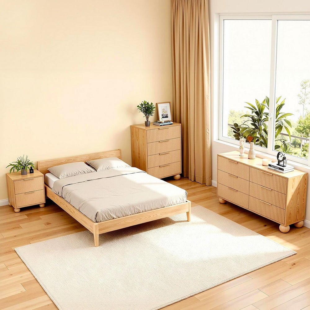 4 Chest of Drawers Dresser Tallboy Pine - Furniture > Bedroom > Dressers - Rivercity House & Home Co. (ABN 18 642 972 209) - Affordable Modern Furniture Australia