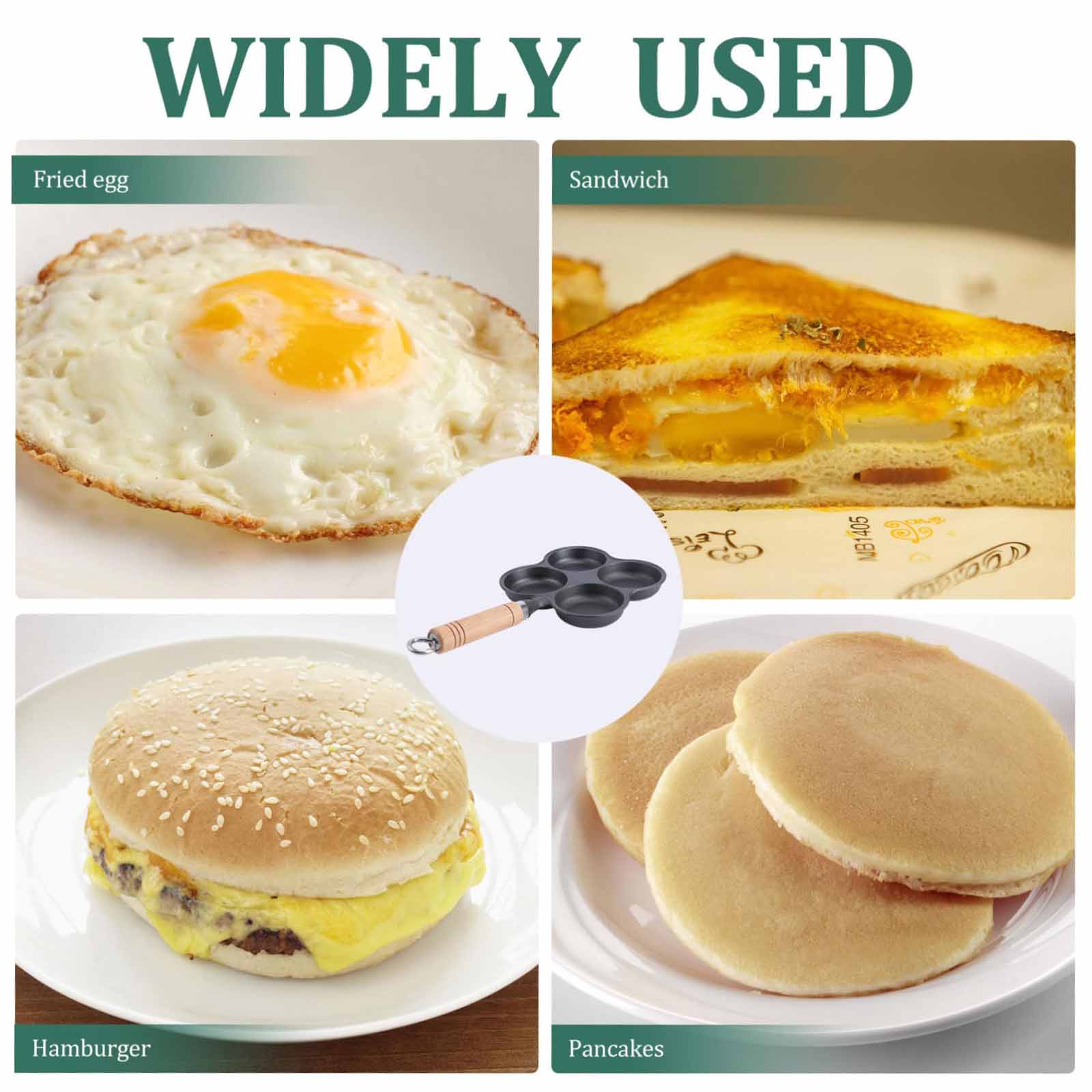 4 Cup Cast Iron Egg Frying Pan Divided Egg Skillet Pan Fried Egg Pan Cooker Pancake Egg Fryer - Home & Garden > Kitchenware > Skillets & Frying Pans - Rivercity House & Home Co. (ABN 18 642 972 209) - Affordable Modern Furniture Australia