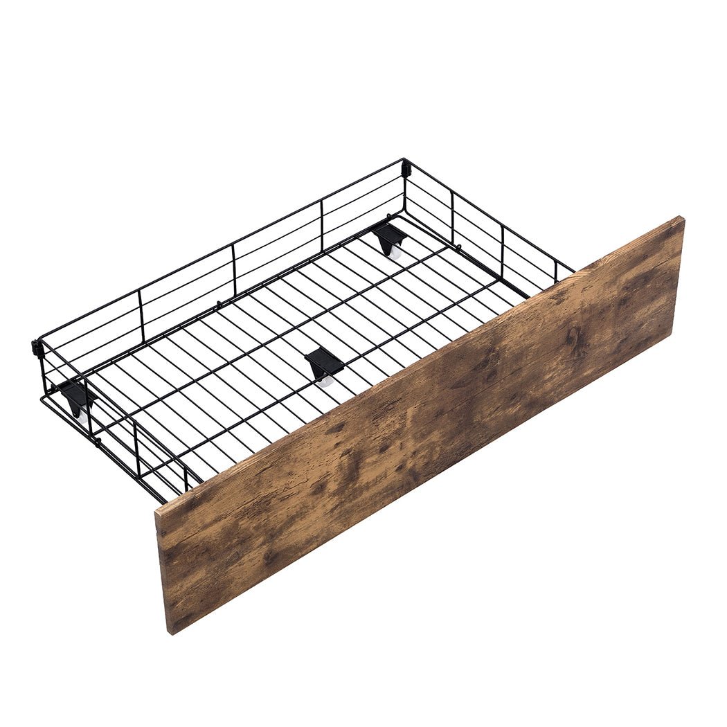 4 Double Bed Frame Storage Drawers with Castors and Mats - Brown - Rivercity House & Home Co. (ABN 18 642 972 209) - Affordable Modern Furniture Australia