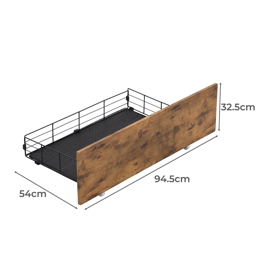 4 Double Bed Frame Storage Drawers with Castors and Mats - Brown - Rivercity House & Home Co. (ABN 18 642 972 209) - Affordable Modern Furniture Australia