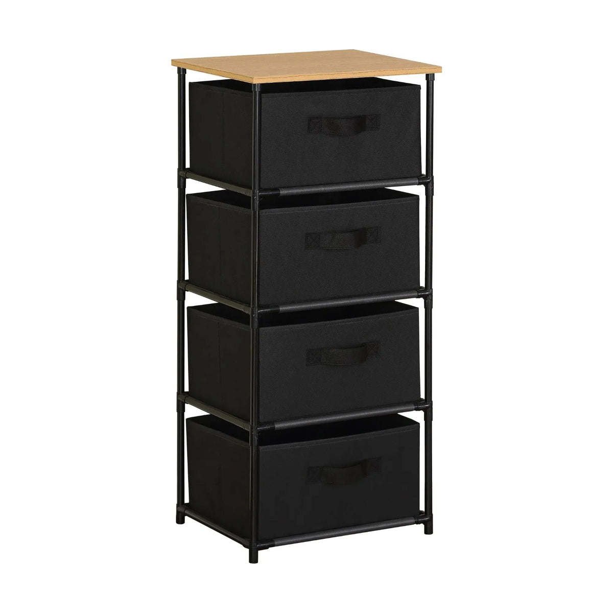 4 Drawer Fabric Storage Dresser with Steel Frame Rustic - Black - Furniture > Sofas > Sofa Accessories - Rivercity House & Home Co. (ABN 18 642 972 209) - Affordable Modern Furniture Australia