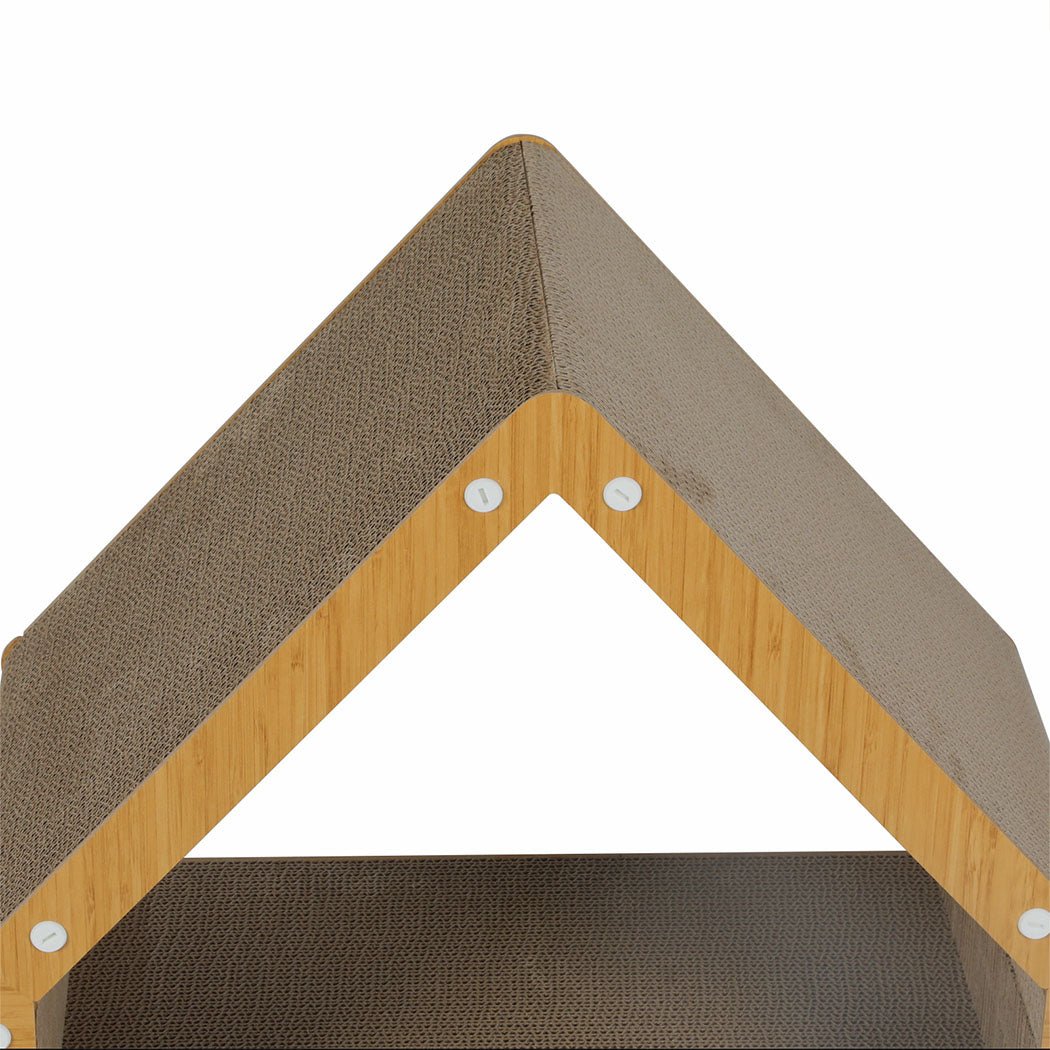 4 - in - 1 Cat Scratching Board with House and Lounge - Brown - Rivercity House & Home Co. (ABN 18 642 972 209) - Affordable Modern Furniture Australia