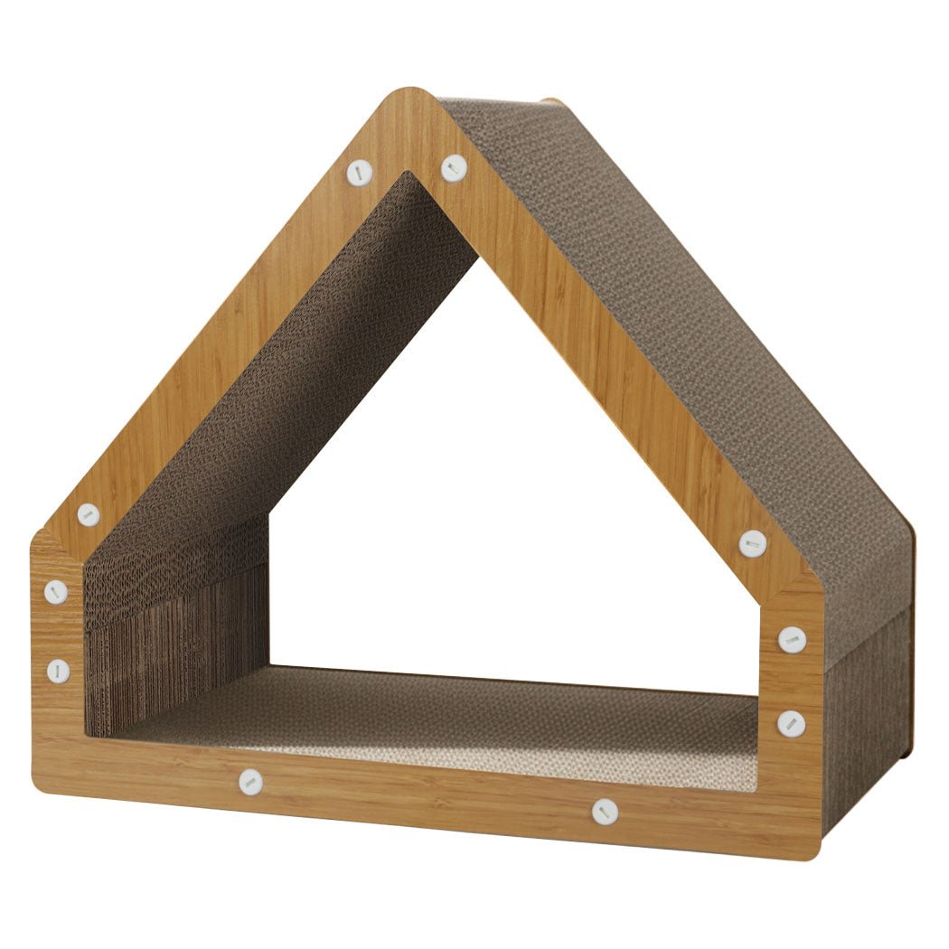 4 - in - 1 Cat Scratching Board with House and Lounge - Brown - Rivercity House & Home Co. (ABN 18 642 972 209) - Affordable Modern Furniture Australia