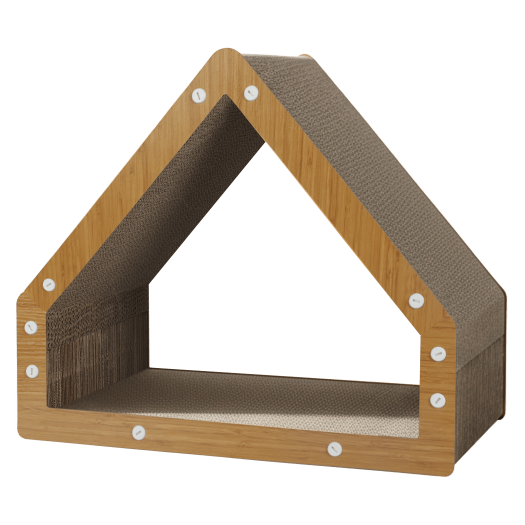 4 - in - 1 Cat Scratching Board with House and Lounge - Brown - Rivercity House & Home Co. (ABN 18 642 972 209) - Affordable Modern Furniture Australia