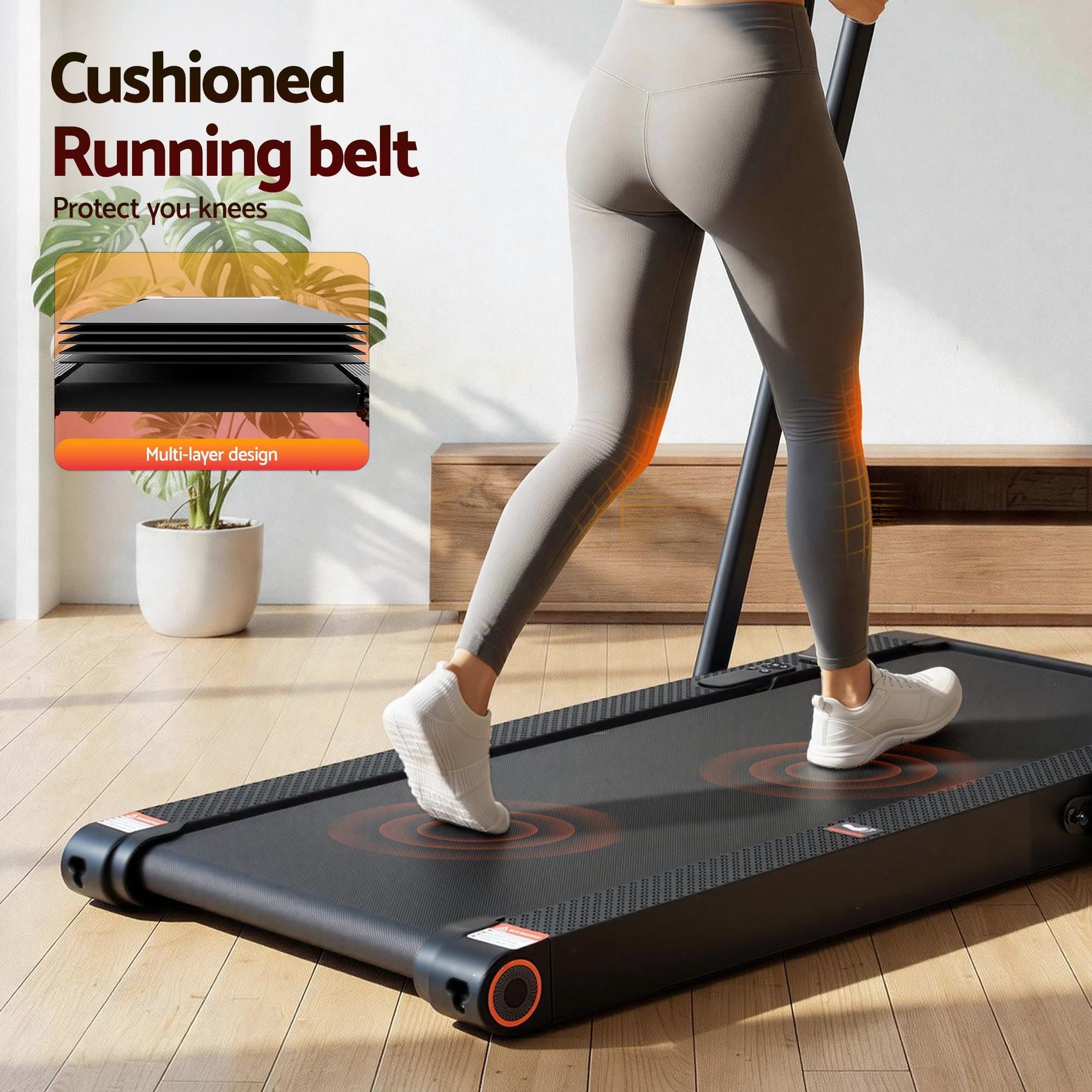 4 in 1 Vibration Walking Pad Treadmill Under Desk Treadmills for Home Gym with App Control 380mm Black - Sports & Fitness > Exercise, Gym & Fitness > Treadmills - Rivercity House & Home Co. (ABN 18 642 972 209) - Affordable Modern Furniture Australia
