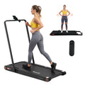4 in 1 Vibration Walking Pad Treadmill Under Desk Treadmills for Home Gym with App Control 380mm Black