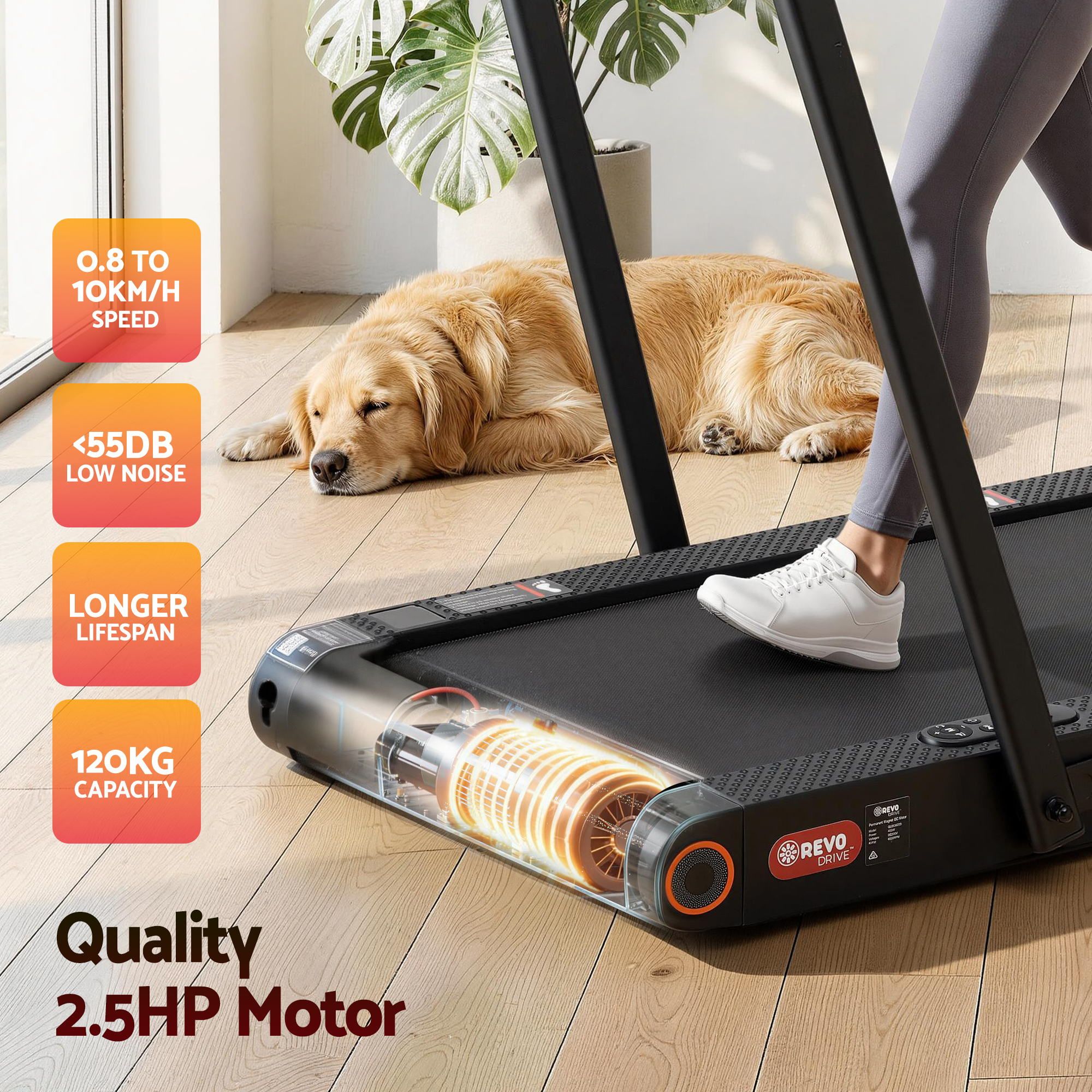 4 in 1 Vibration Walking Pad Treadmill Under Desk Treadmills for Home Gym with App Control 380mm Black - Sports & Fitness > Exercise, Gym & Fitness > Treadmills - Rivercity House & Home Co. (ABN 18 642 972 209) - Affordable Modern Furniture Australia