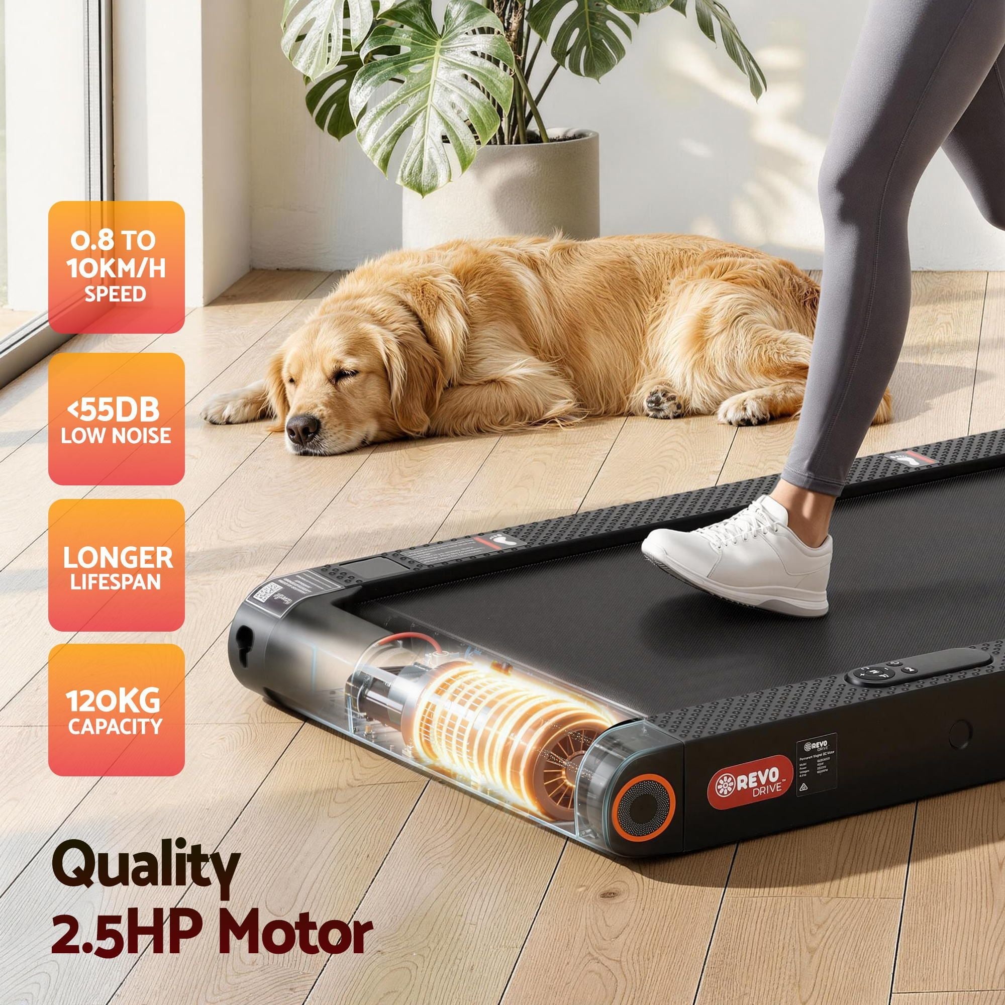 4 in 1 Vibration Walking Pad Treadmill Under Desk Treadmills for Home Gym with App Control 380mm Black - Sports & Fitness > Exercise, Gym & Fitness > Treadmills - Rivercity House & Home Co. (ABN 18 642 972 209) - Affordable Modern Furniture Australia