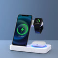 4-in-1 Wireless Fast Charger Dock for Qi Phones, iWatch & Airpods - White