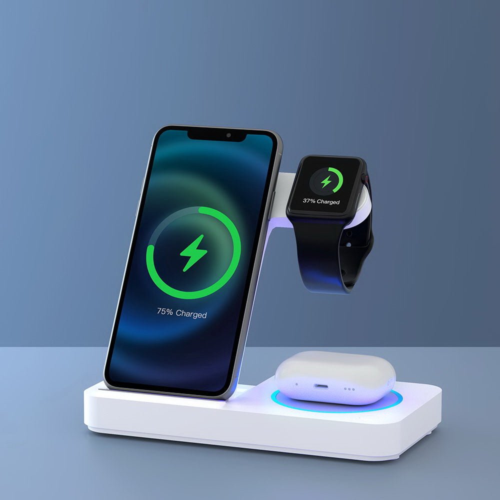 4 - in - 1 Wireless Charger Dock Fast Charging for Phone White - Electronics > Mobile Accessories > Phone Chargers - Rivercity House & Home Co. (ABN 18 642 972 209) - Affordable Modern Furniture Australia