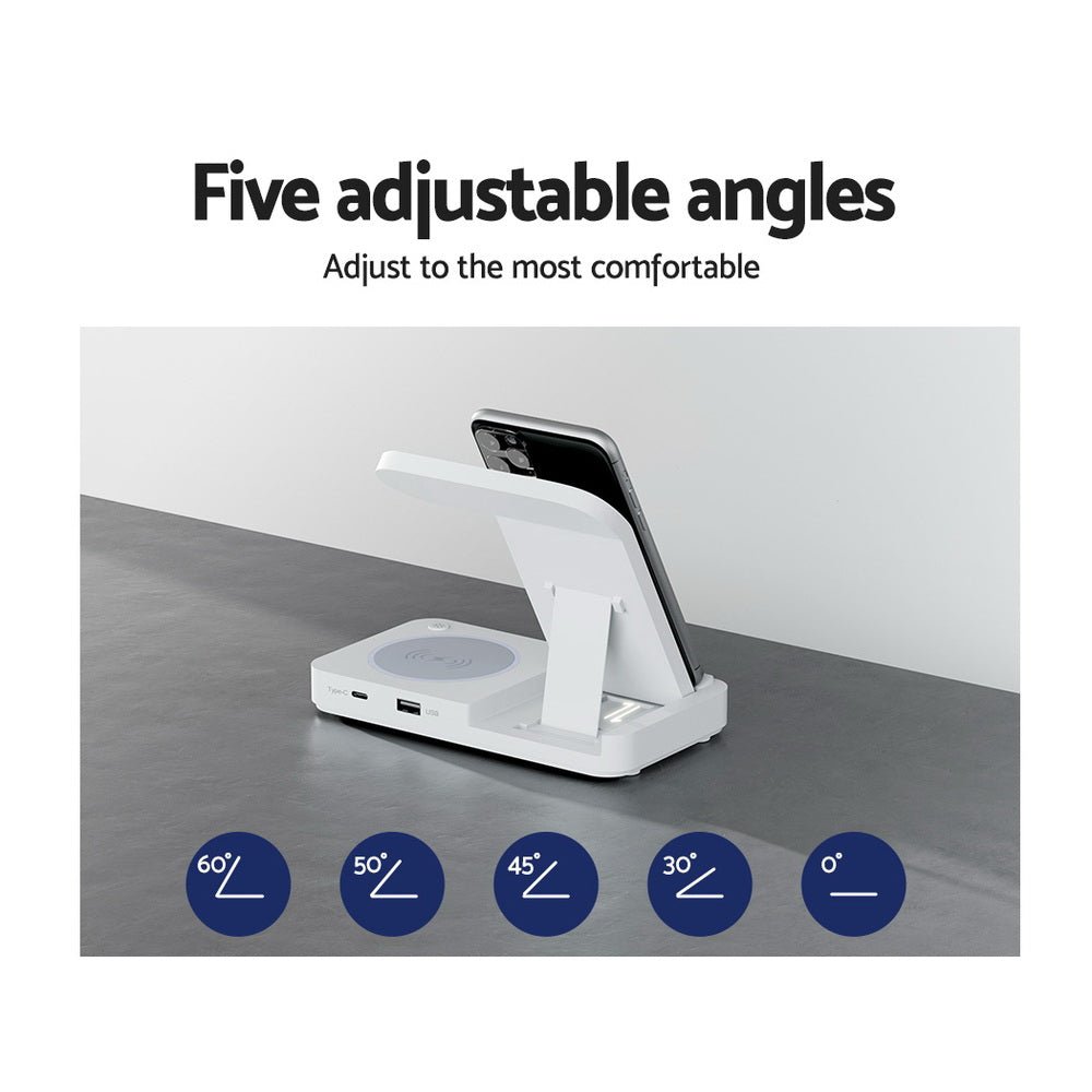 4 - in - 1 Wireless Charger Dock Fast Charging for Phone White - Electronics > Mobile Accessories > Phone Chargers - Rivercity House & Home Co. (ABN 18 642 972 209) - Affordable Modern Furniture Australia