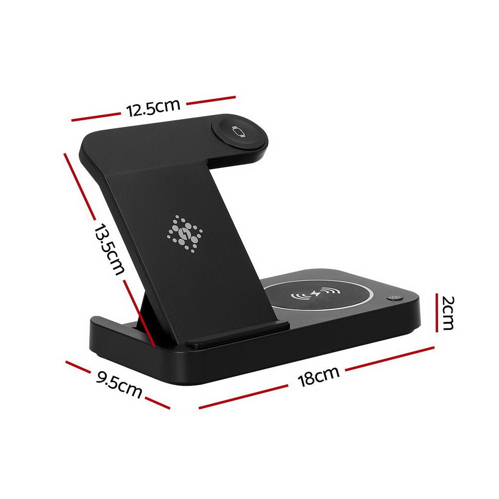 4 - in - 1 Wireless Charger Station Fast Charging for Phone Black - Electronics > Mobile Accessories > Phone Chargers - Rivercity House & Home Co. (ABN 18 642 972 209) - Affordable Modern Furniture Australia