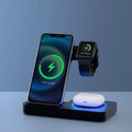 4-in-1 Wireless Fast Charging Dock for Qi Phones, iWatch & Airpods - Black