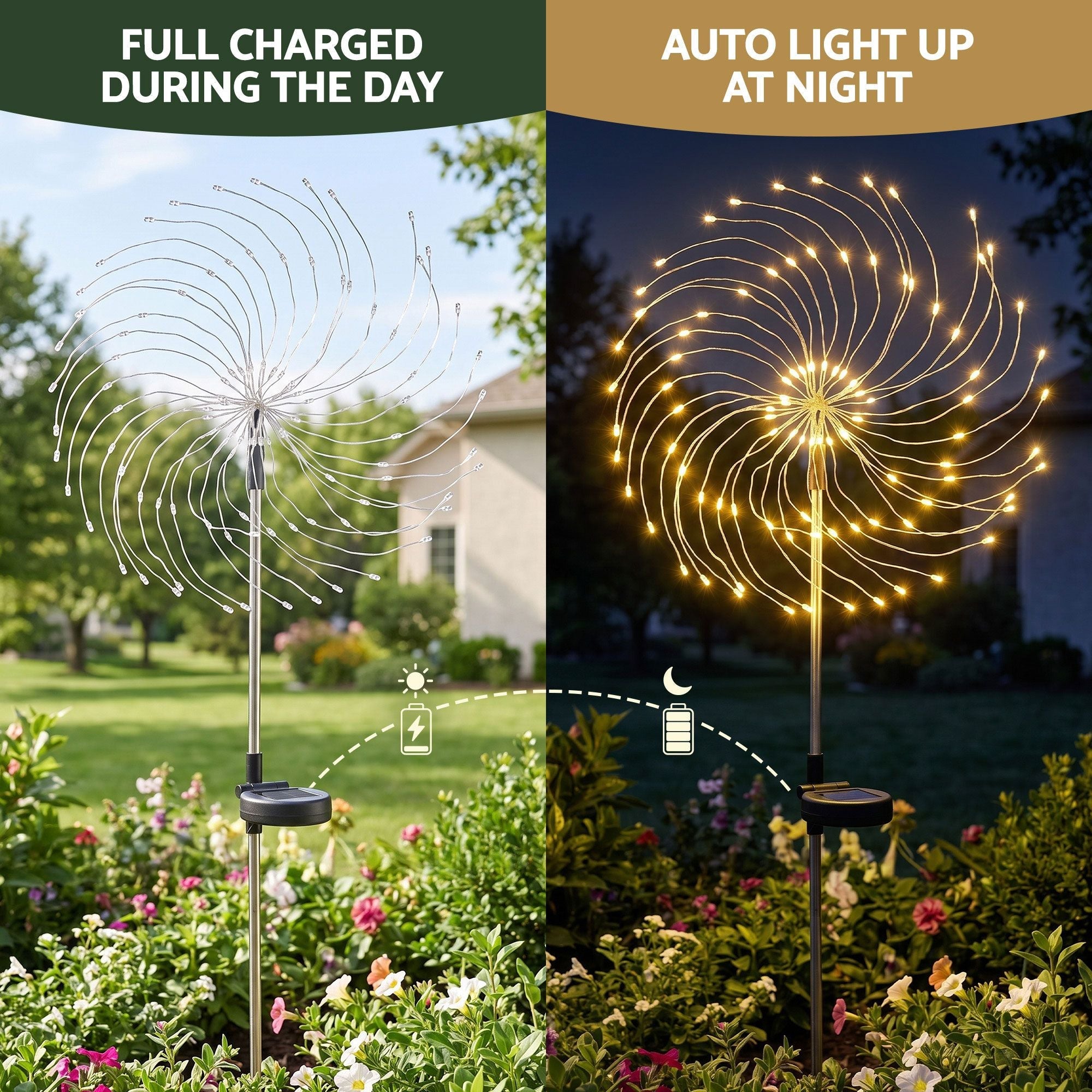 4 Pack Christmas Lights Solar Firework Outdoor Garden Lights DIY Decoration Warm White - Occasions > Christmas > Outdoor Decorations & Lights - Rivercity House & Home Co. (ABN 18 642 972 209) - Affordable Modern Furniture Australia