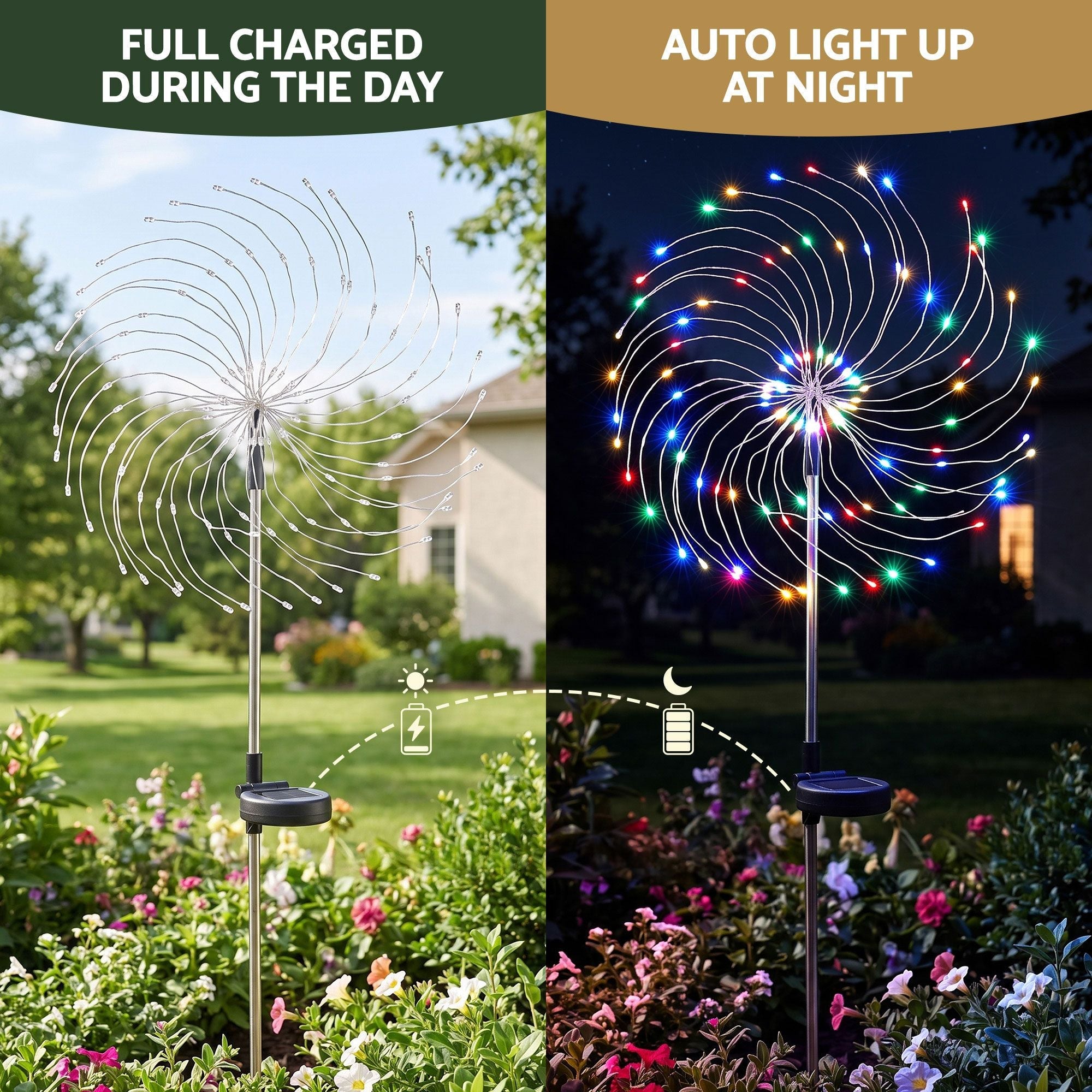 4 Pack Christmas Path Lights Solar Firework Garden Decoration Multicolour - Occasions > Christmas > Outdoor Decorations & Lights - Rivercity House & Home Co. (ABN 18 642 972 209) - Affordable Modern Furniture Australia