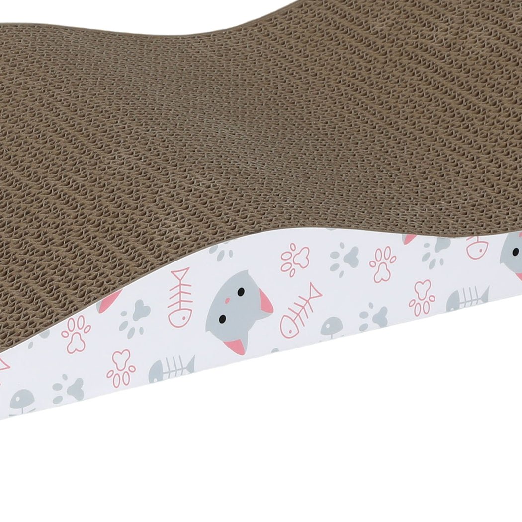 4 - Pack Curved Cat Scratcher Board Bed - Brown - Rivercity House & Home Co. (ABN 18 642 972 209) - Affordable Modern Furniture Australia
