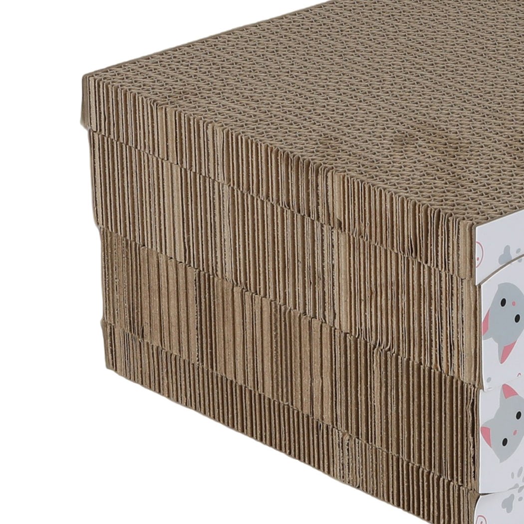 4 - Pack Curved Cat Scratcher Board Bed - Brown - Rivercity House & Home Co. (ABN 18 642 972 209) - Affordable Modern Furniture Australia